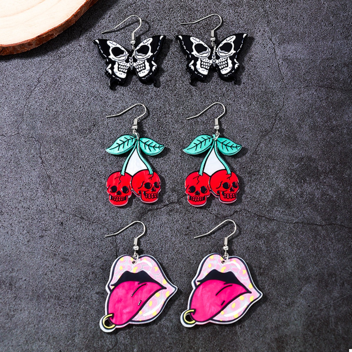 3 Piece Halloween Funky Cartoon Acrylic Dangle Earrings