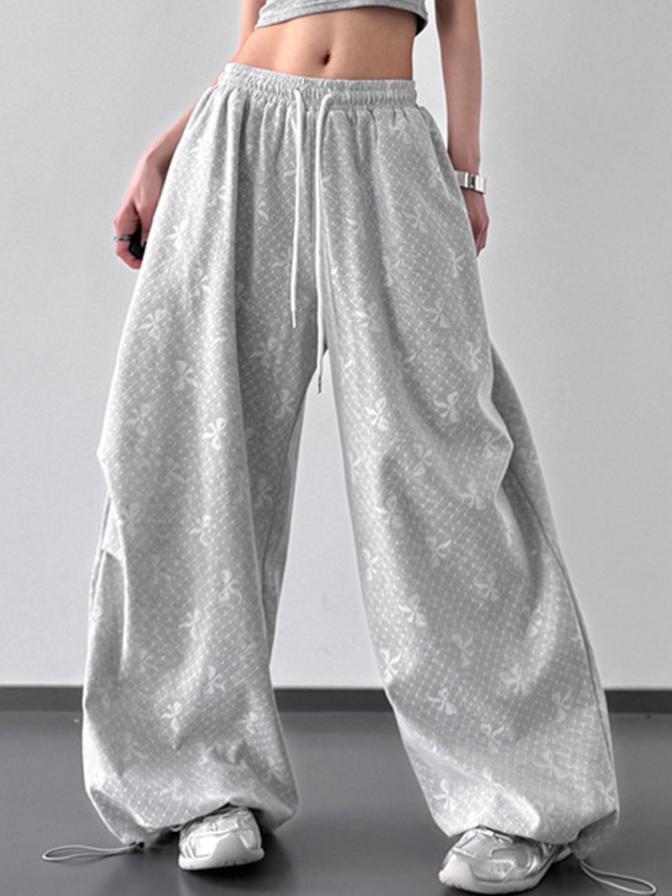 Wide Leg Casual Drawstring Pants