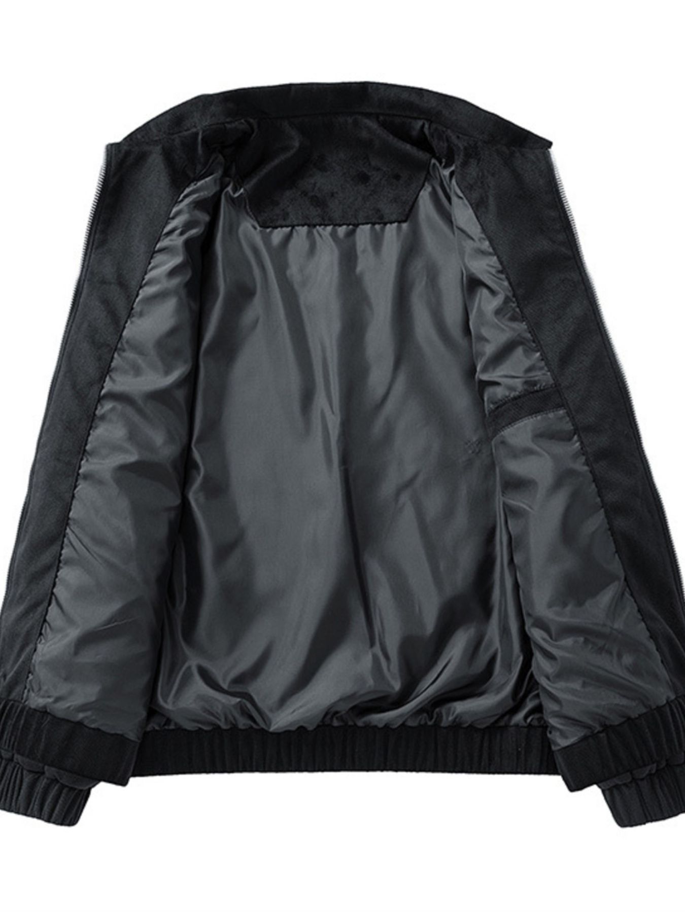 Men's Plus Size Casual Solid Color Zip-Up Jacket