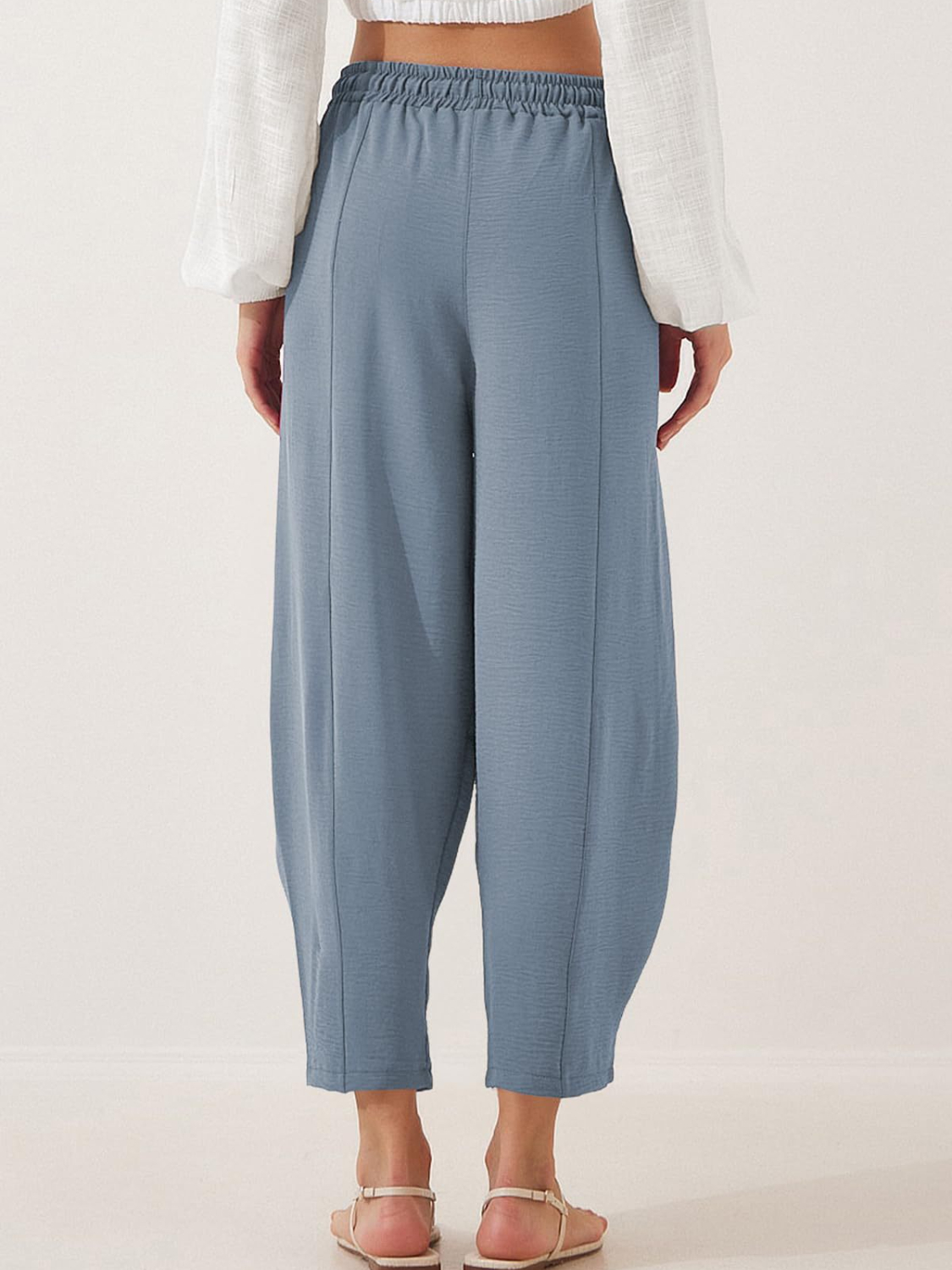 Full Size Drawstring Cropped Jogger Pants Plus Size