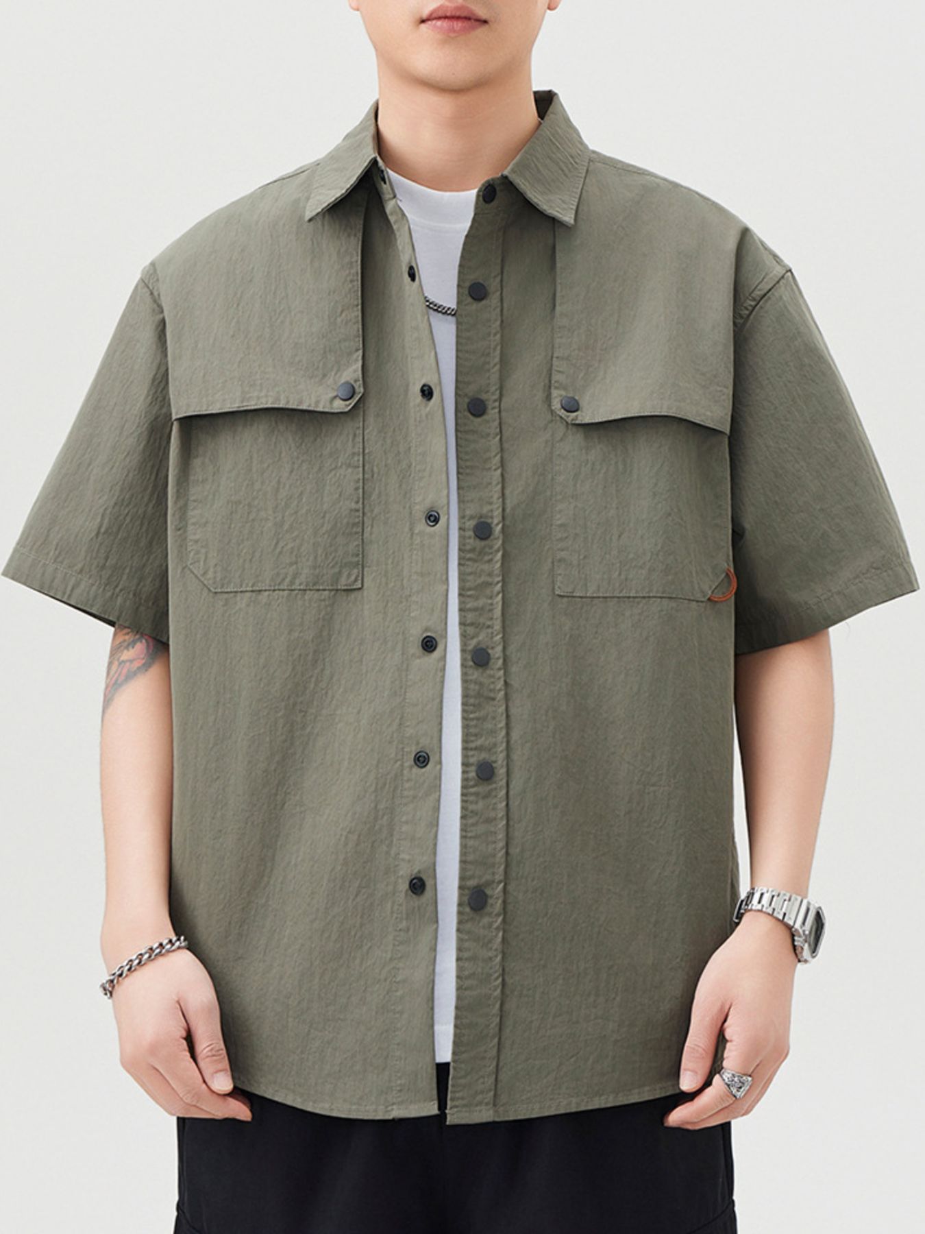 Men's Button Up Short Sleeve Shirt