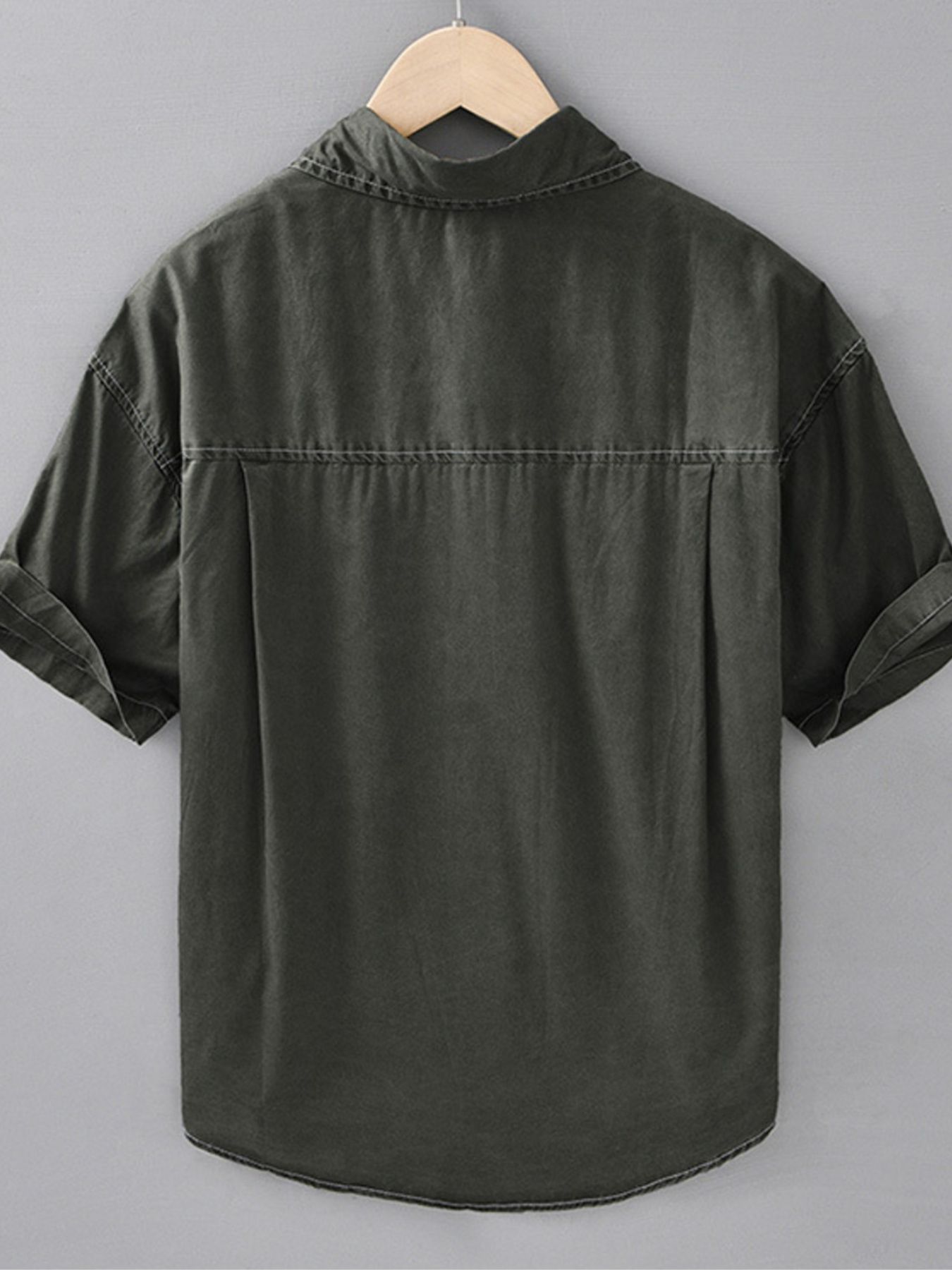 Men's Plus Size Button Up Short Sleeve Shirt