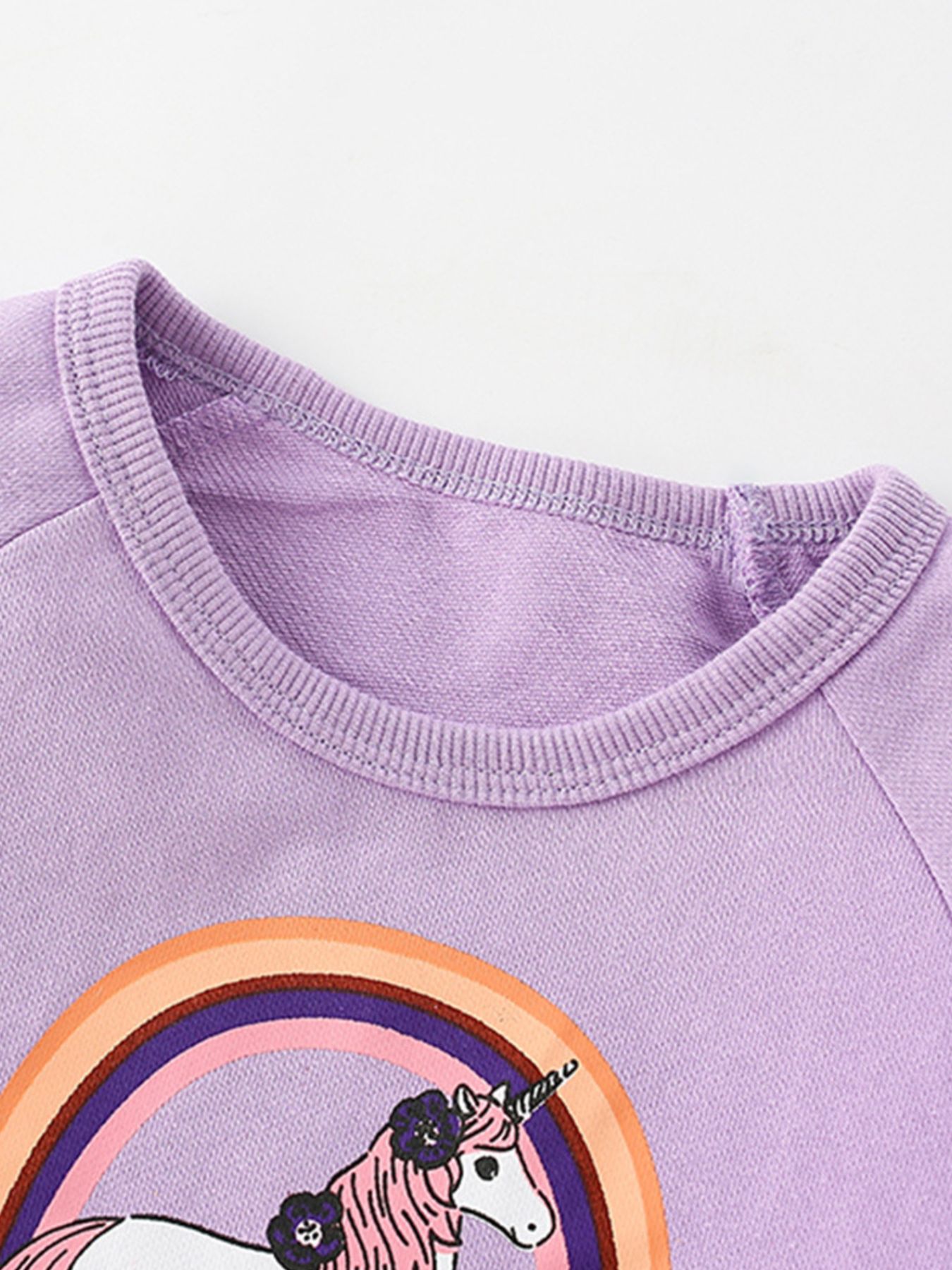 Children's Unicorn Rainbow Graphic Crew Neck Sweatshirt