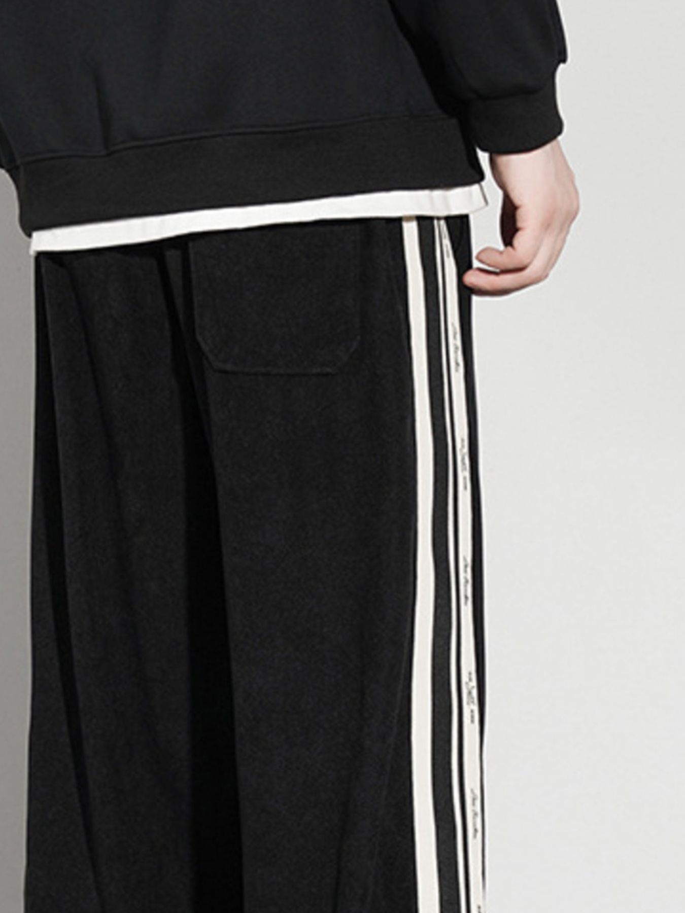 Men's Full Size Striped Side Loose Fit Casual Pants Plus Size