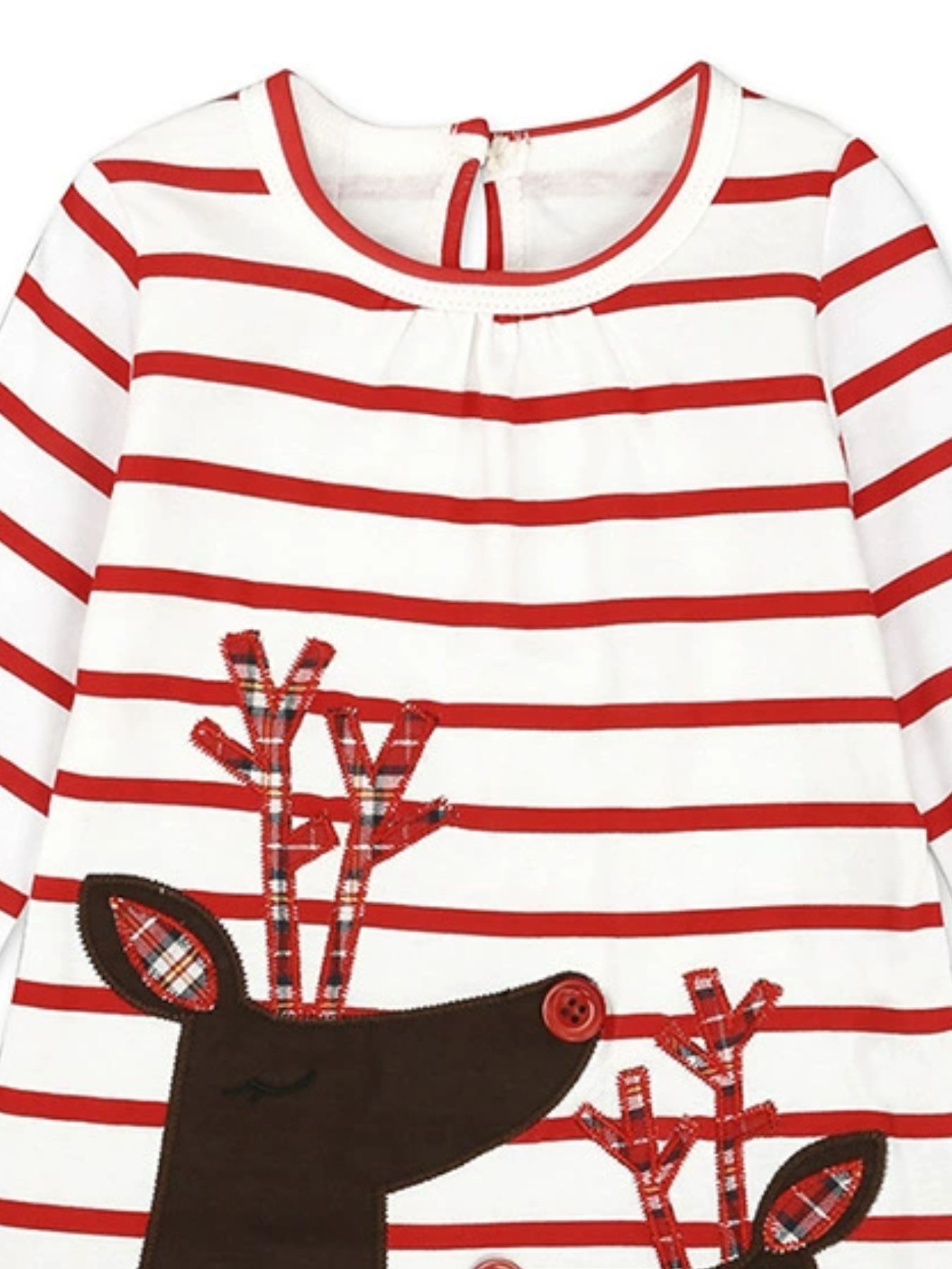 Children's Christmas Reindeer Striped Dress