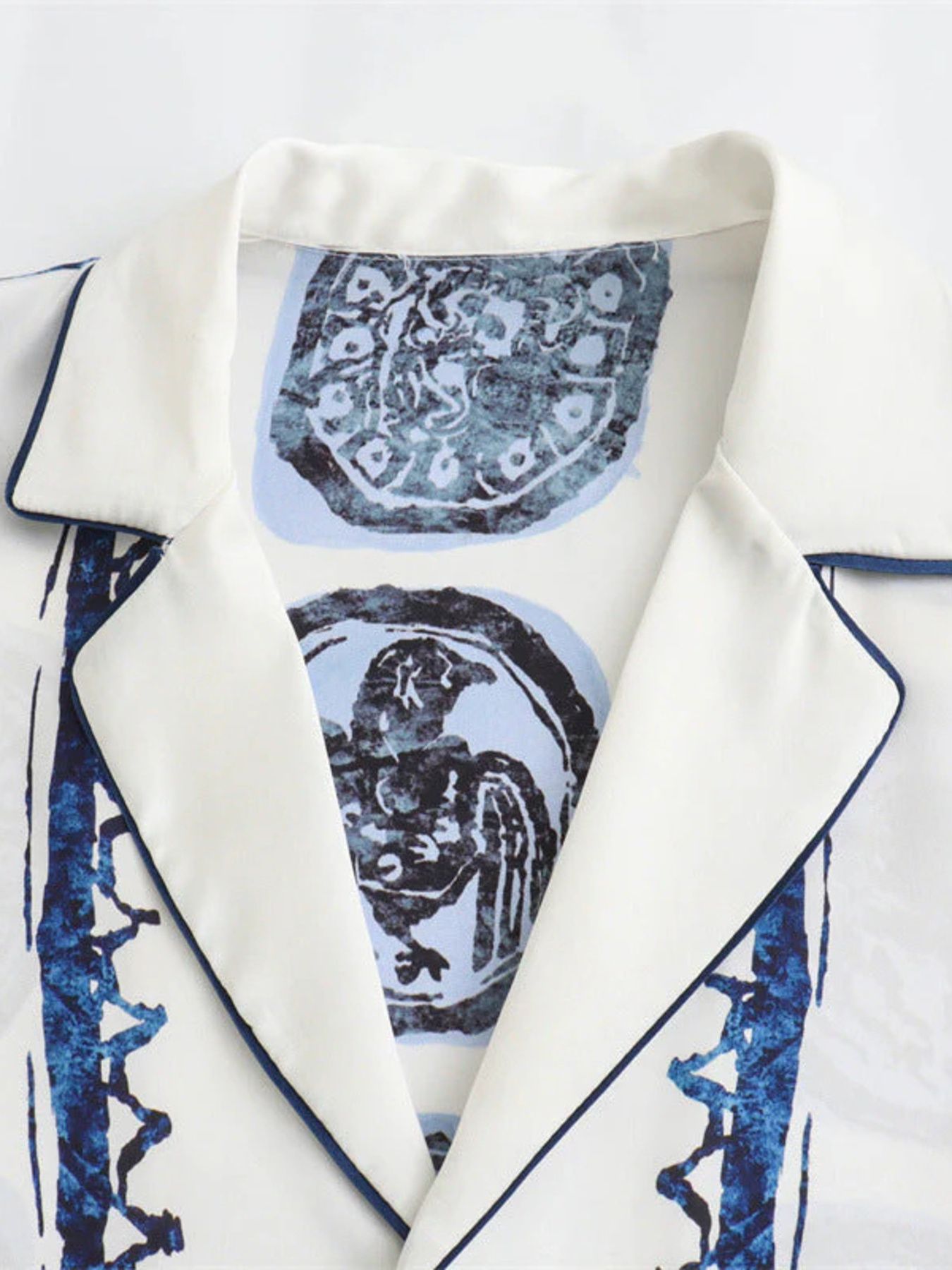 Printed Button Up Shirt and Pants Set