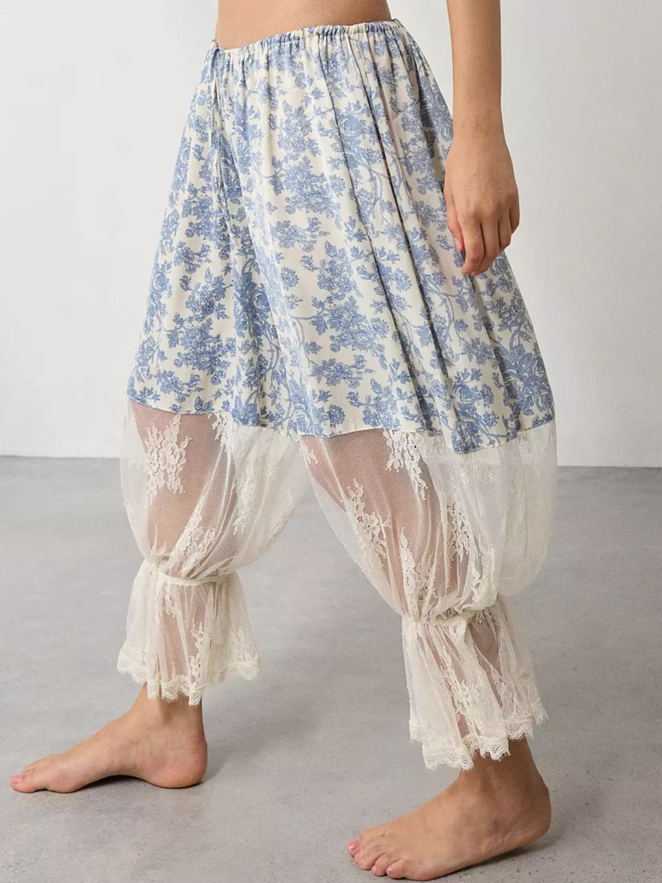 Floral Lace Patchwork Pants