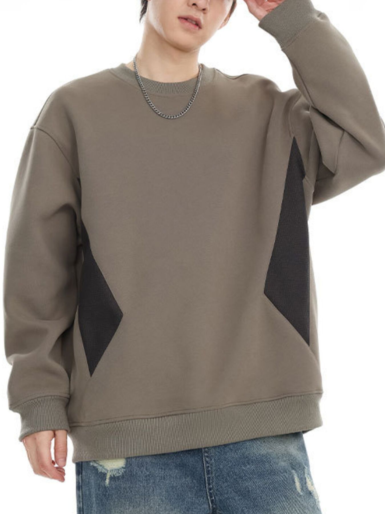 Men's Plus Size Casual Crew Neck Sweatshirt