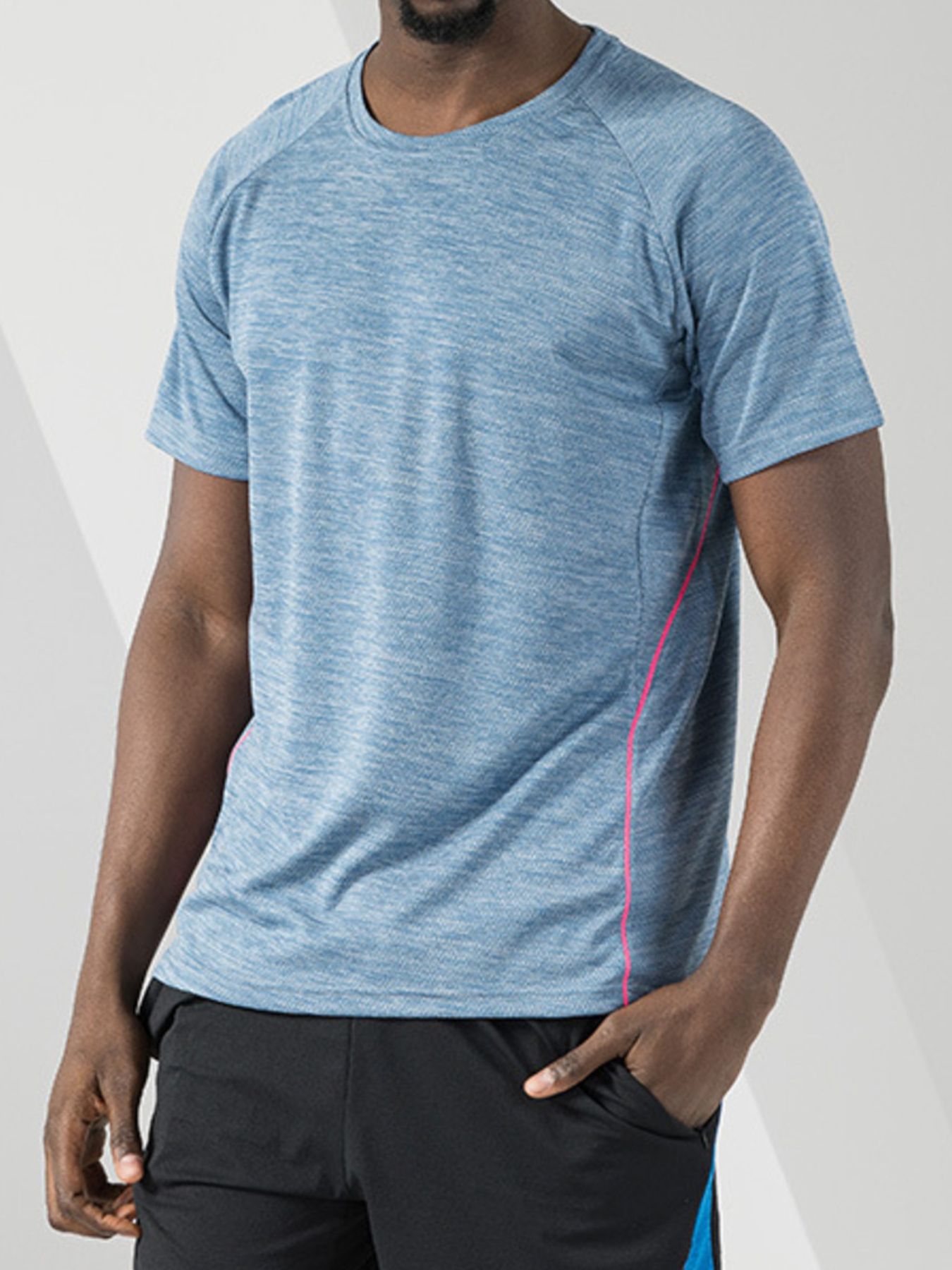 Men's Plus Size Round Neck Short Sleeve Active T-Shirt