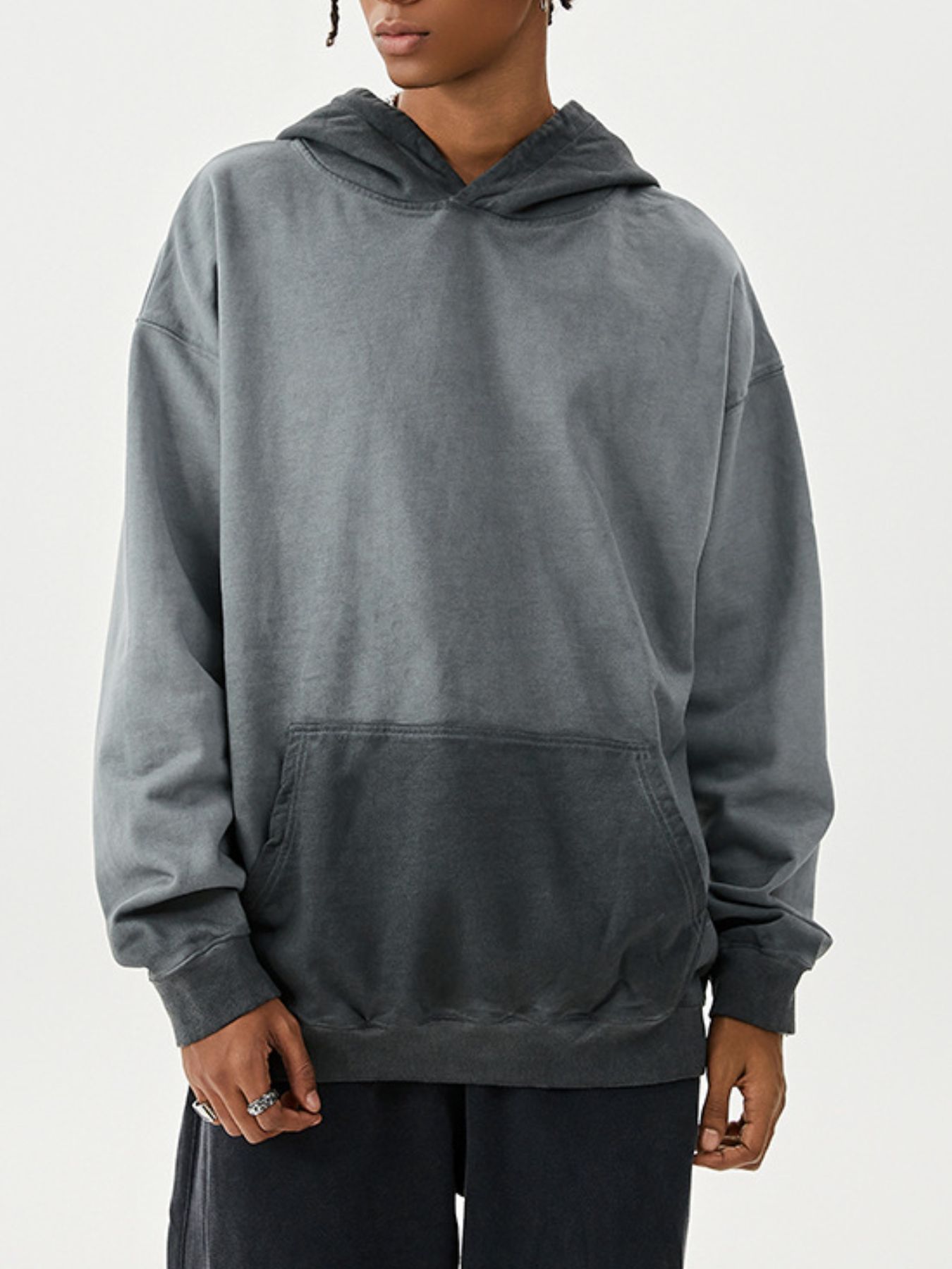 Men's Drop Shoulder Long Sleeve Hoodie