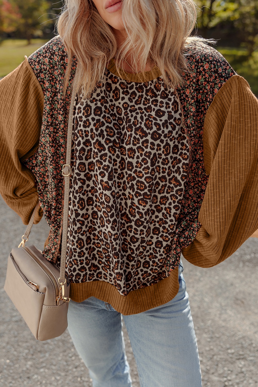 Leopard Print Long Sleeve Sweatshirt