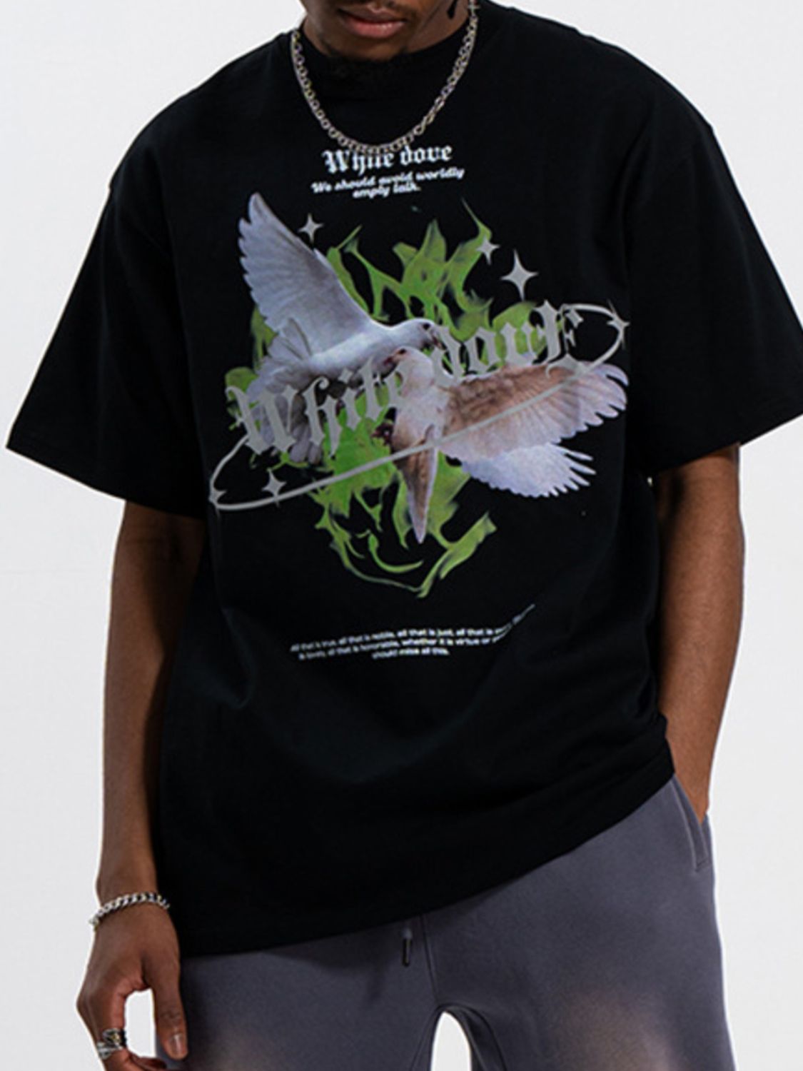 Men's Dove Graphic Oversized T-Shirt