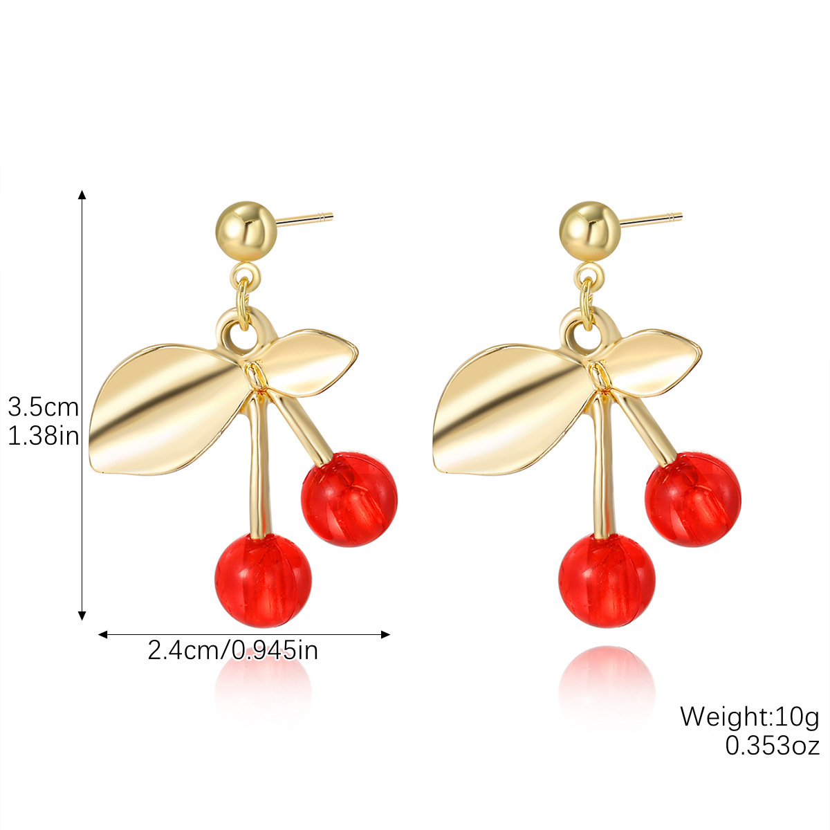 18K Gold-Plated Cherry Earrings