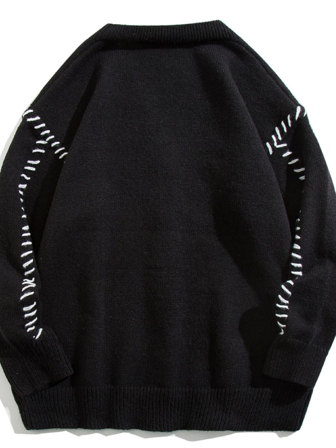 Men's Plus Size Ribbed Trim V-Neck Knit Cardigan