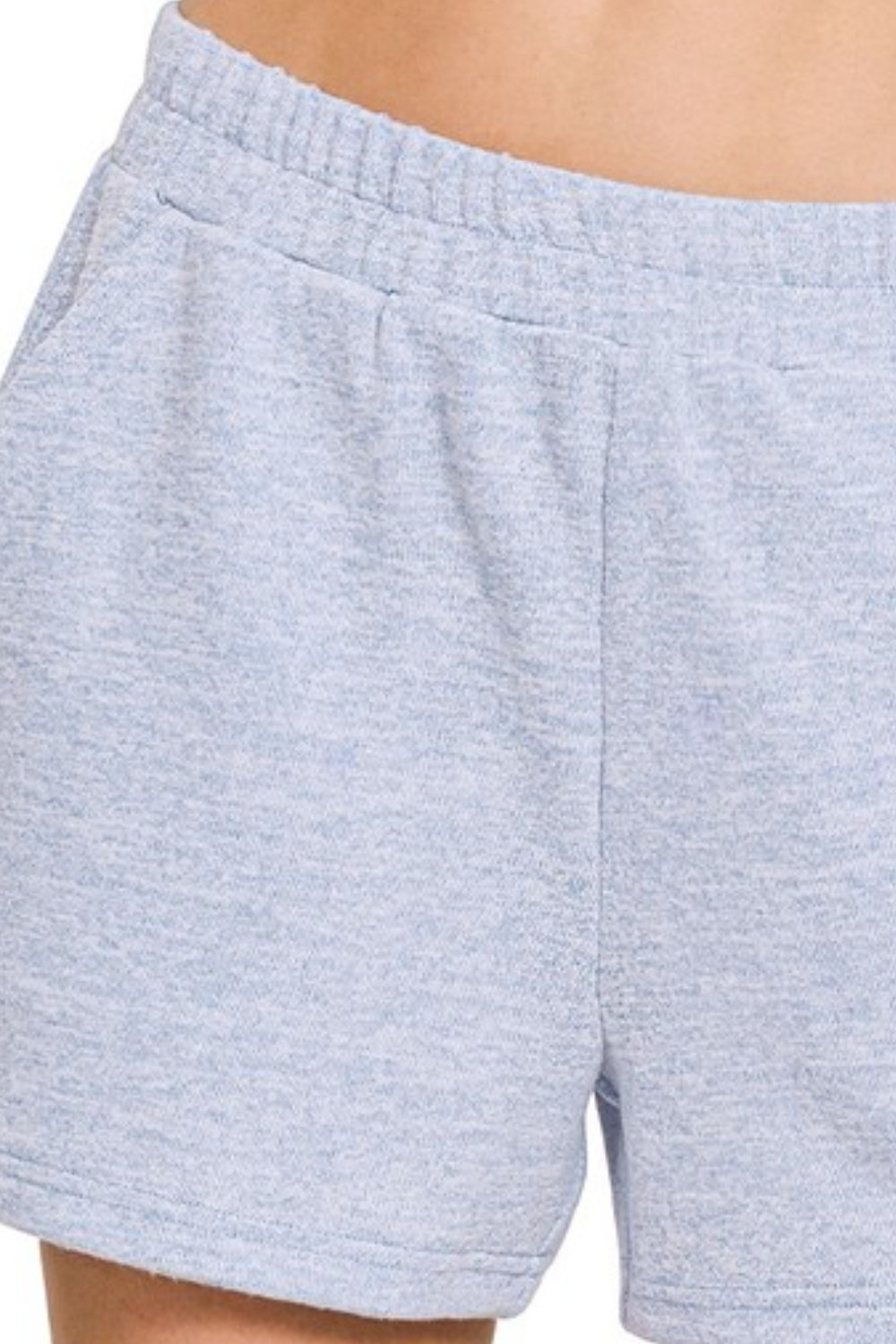 Soft Melange Hacci Elastic Waist Band Shorts