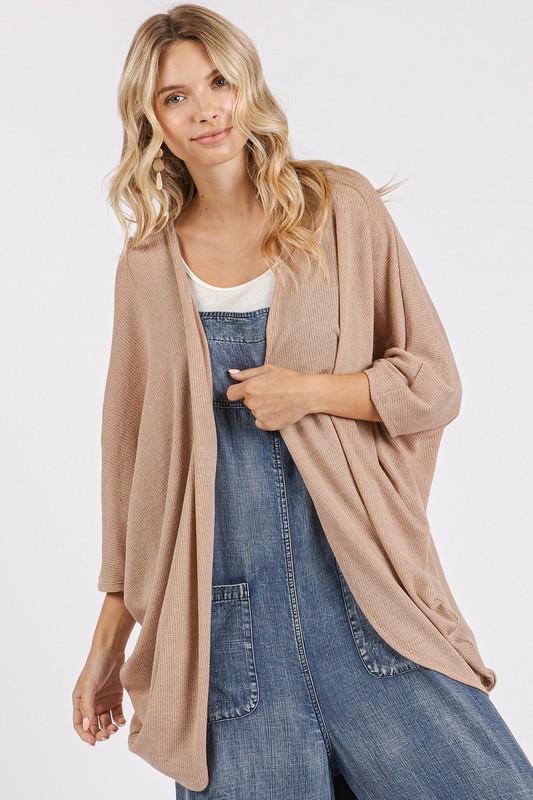 Open Front Batwing Sleeve Cardigan