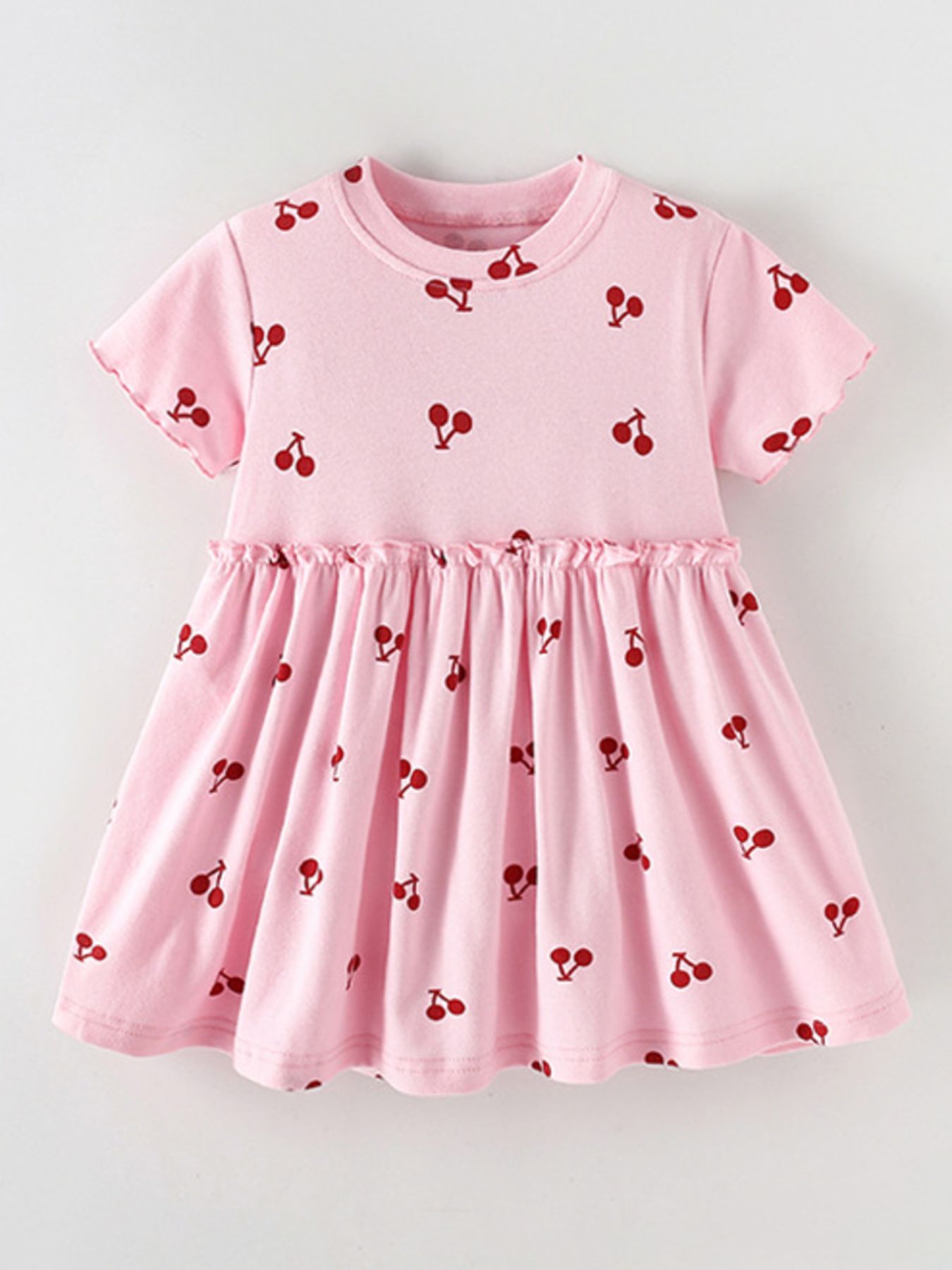 Children's Cherry Print Short Sleeve Dress 2