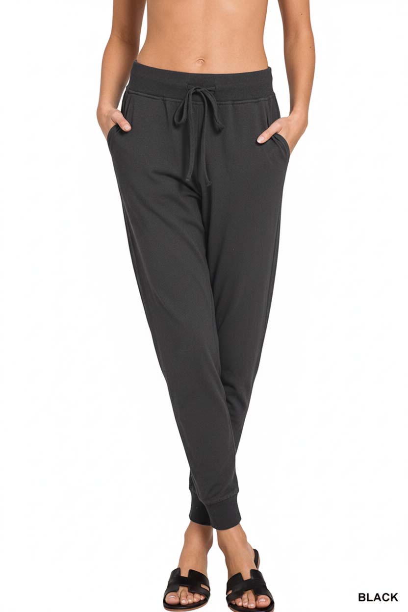 Drawstring Cotton Joggers with Pockets