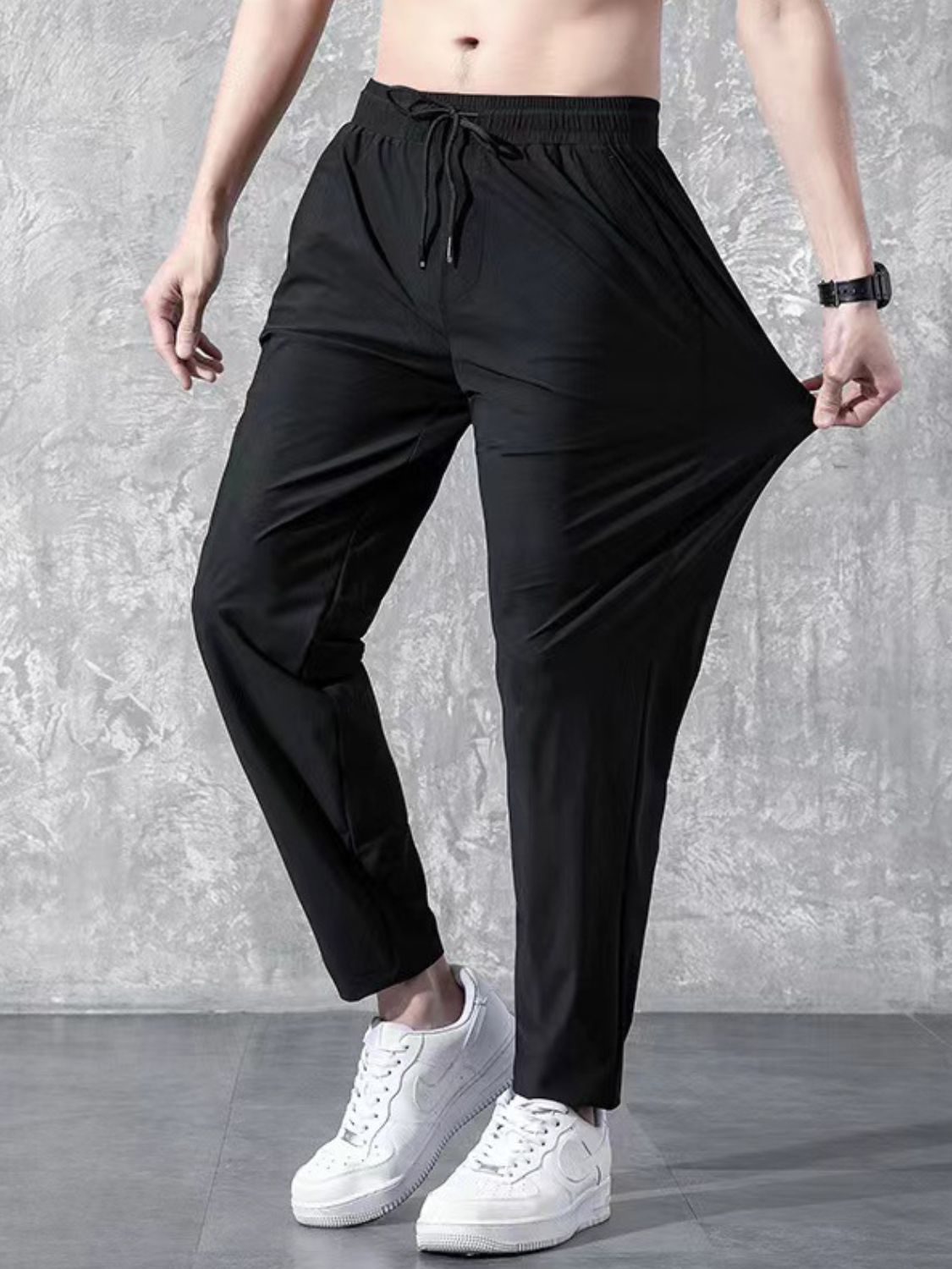 Men's Plus Size Drawstring Pants with Pockets