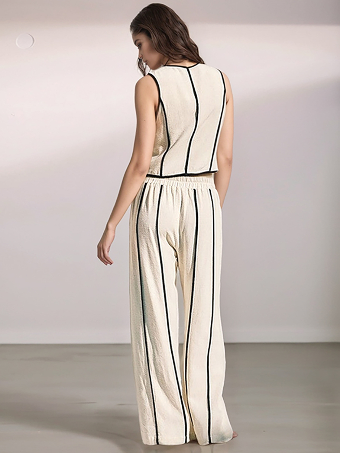 Stripe Vest and Pants Two-Piece Set