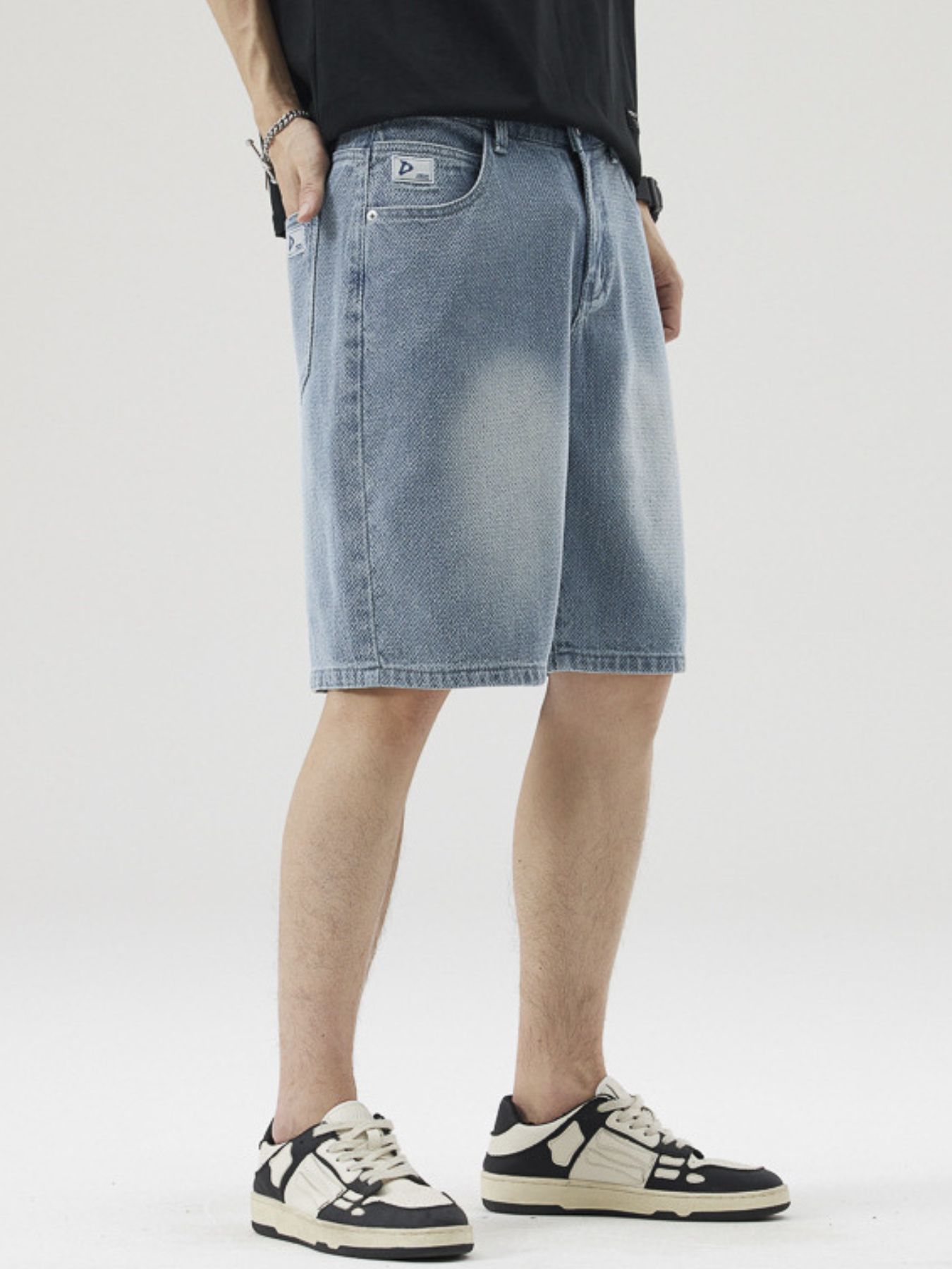 Men's Wide Leg Denim Shorts