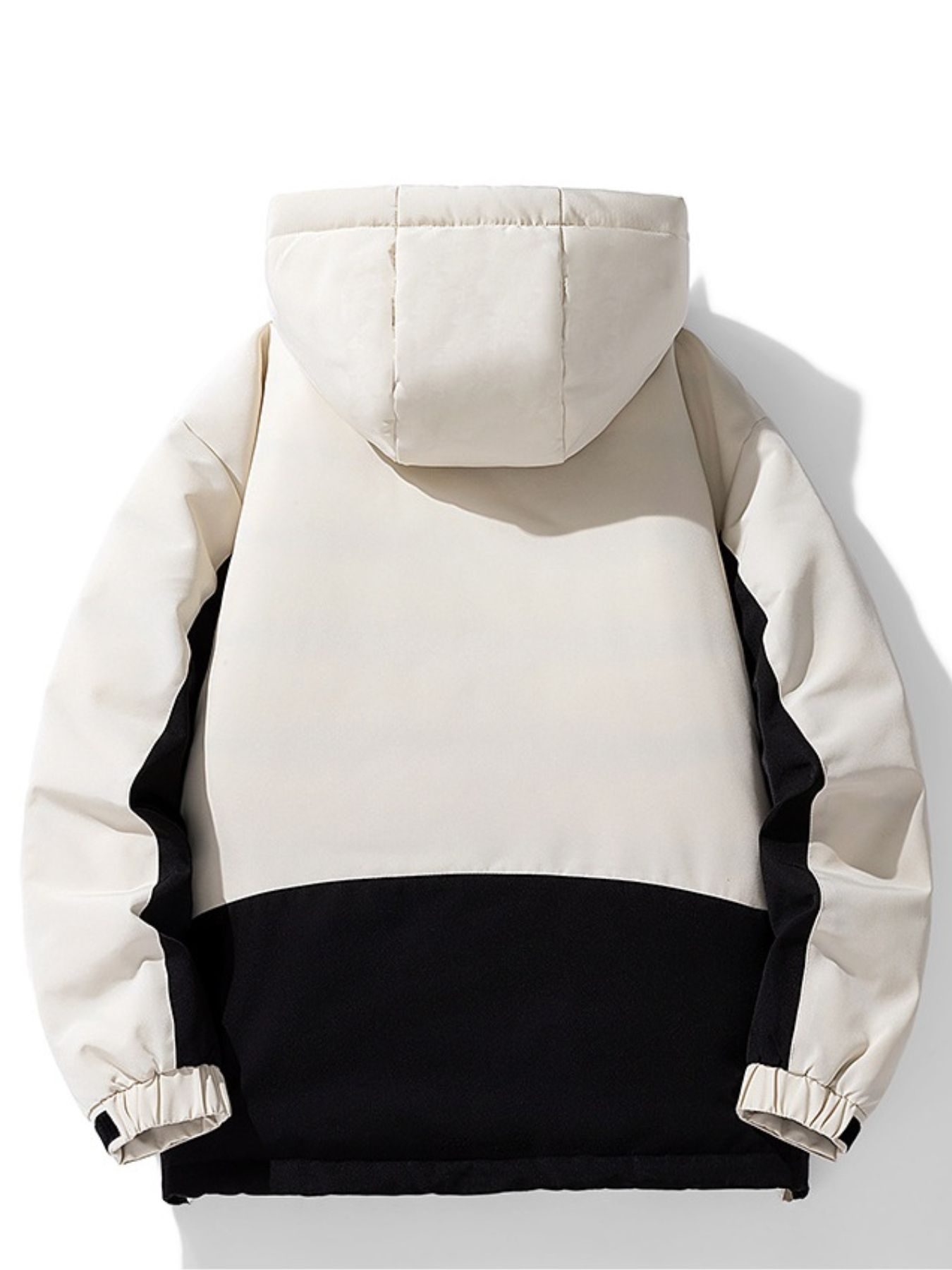 Men's Plus Size Hooded Color Block Padded Winter Coat