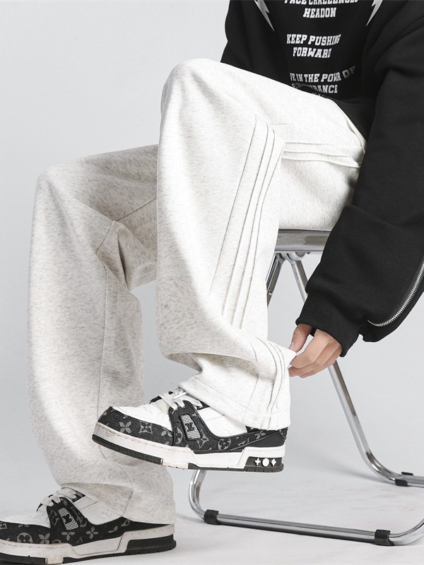 Men's Full Size Casual Loose-Fit Sweatpants with Side Stripes Plus Size