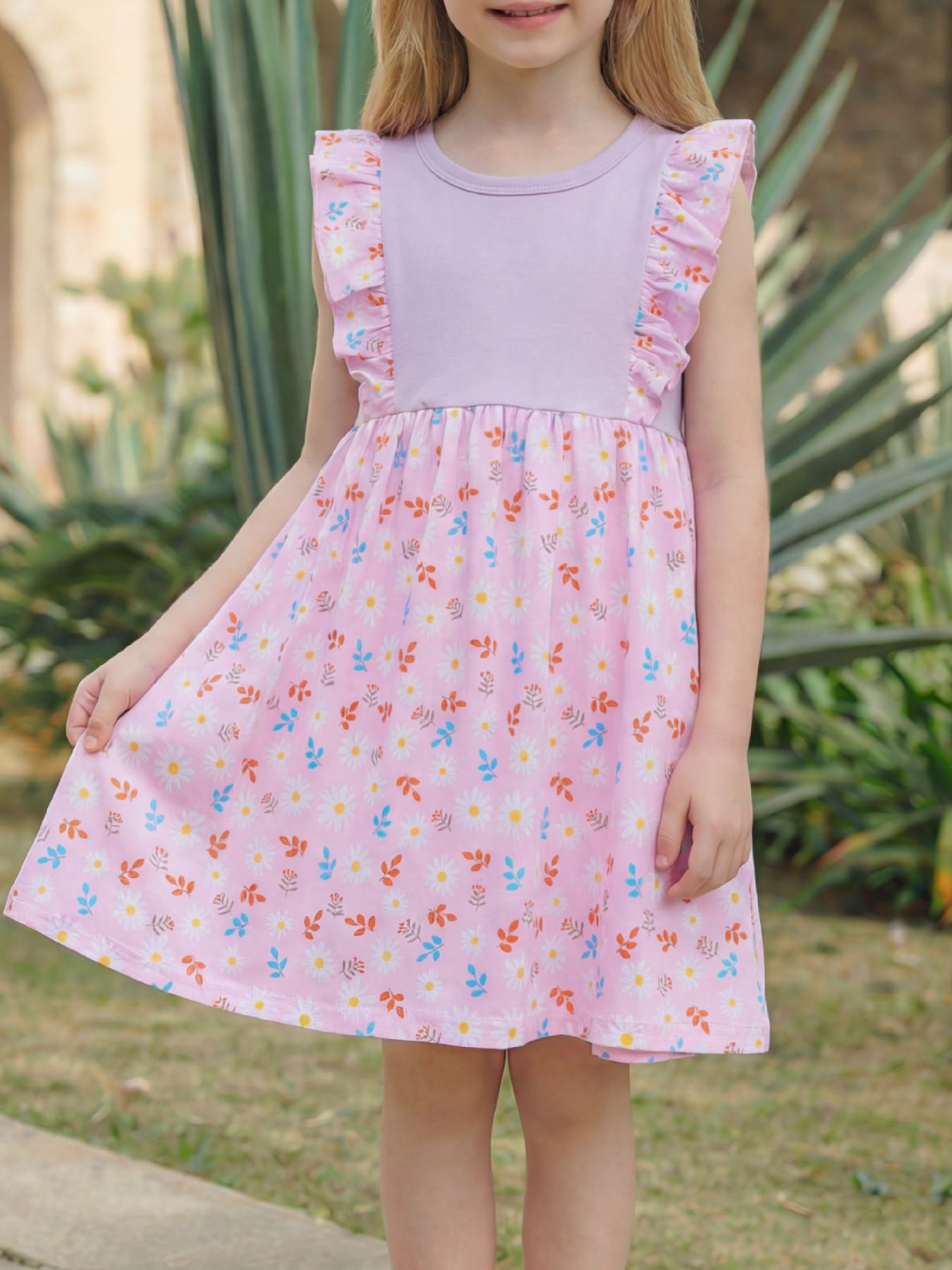Children's Ruffled Floral Print Dress 6