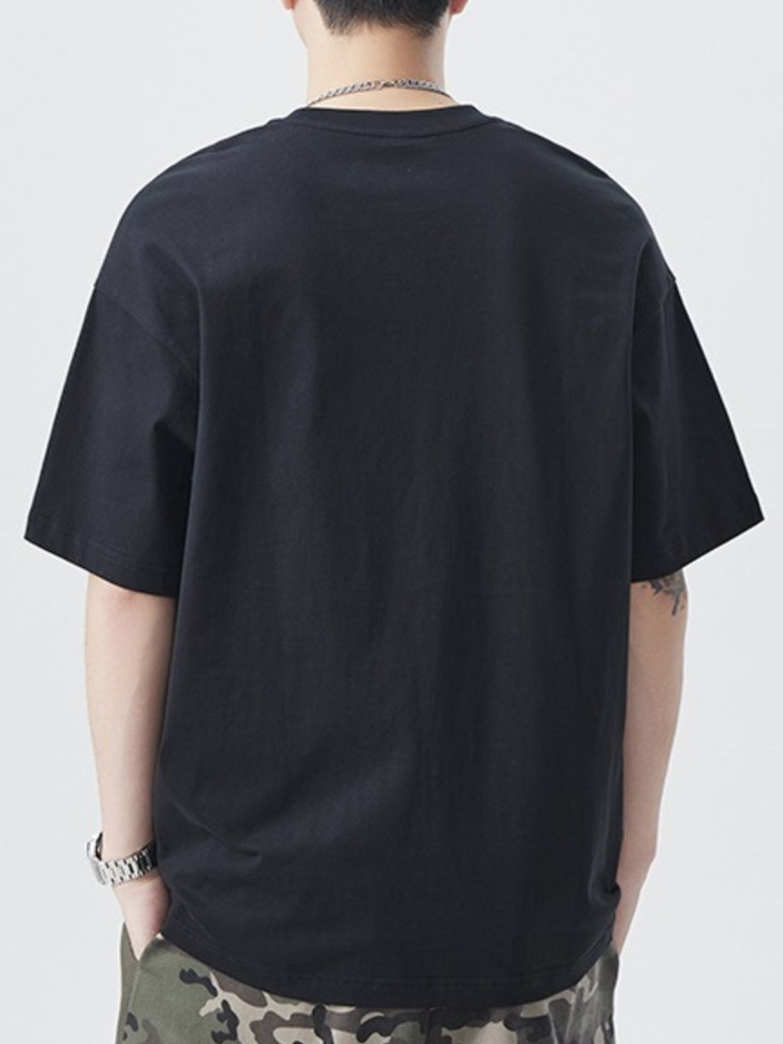 Men's Plus Size Short Sleeve Contrast Pocket T-Shirt