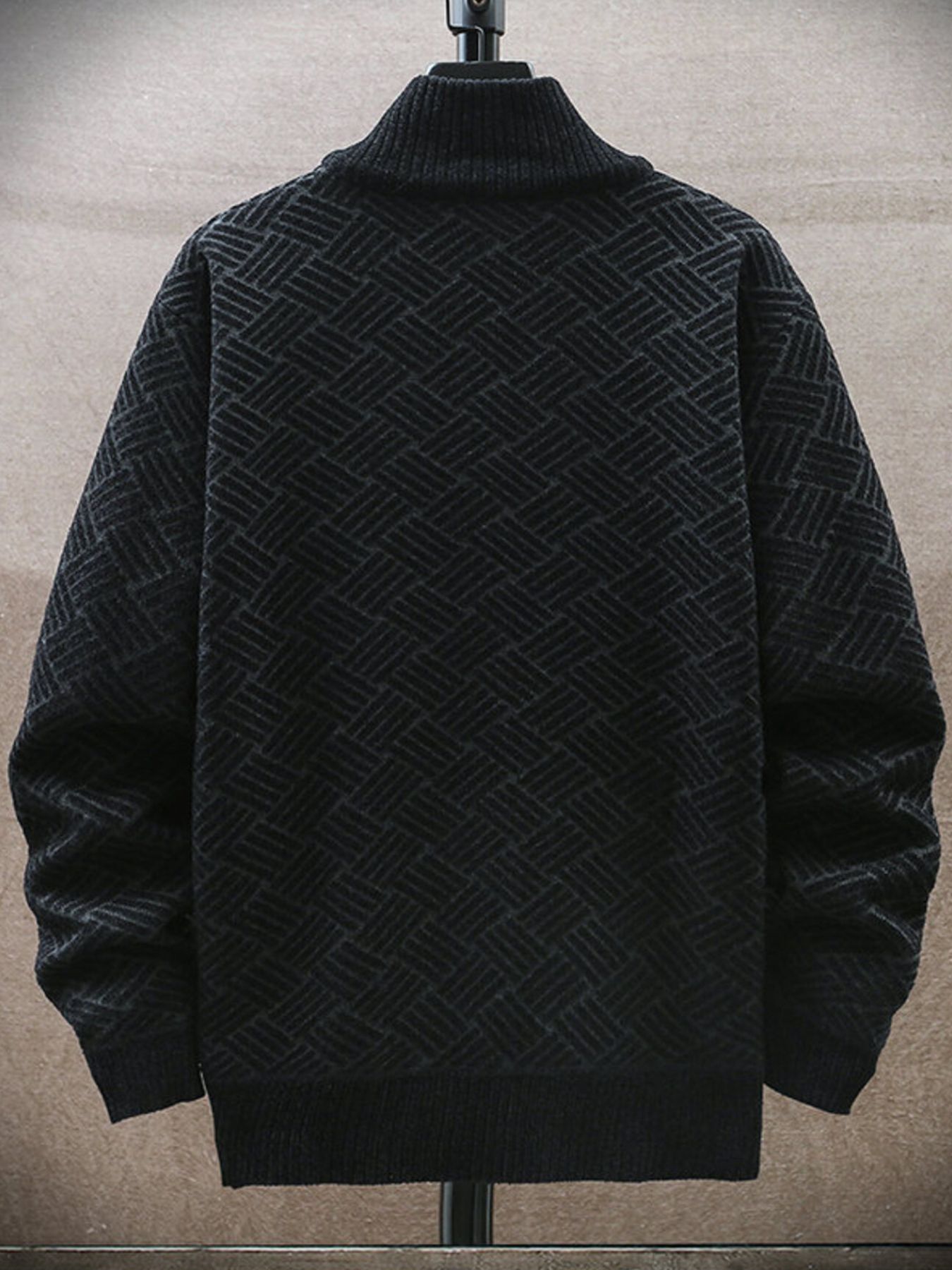 Men's Plus Size Zip Up Long Sleeve Cardigan