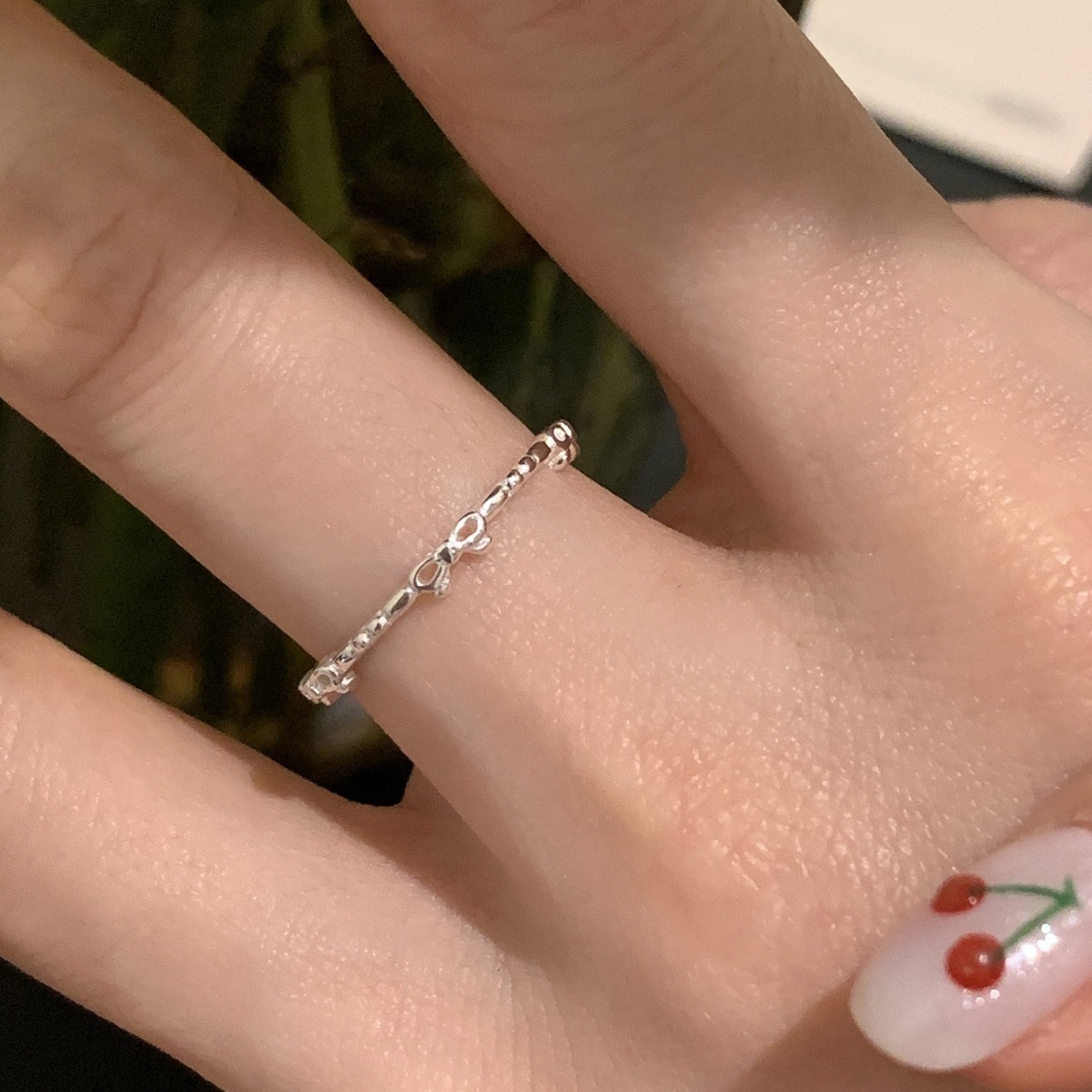 925 Sterling Silver Bow Open Ring