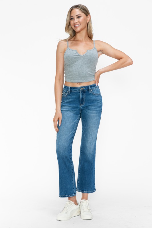 Full Size Cat's Whiskers Mid Rise Ankle Jeans