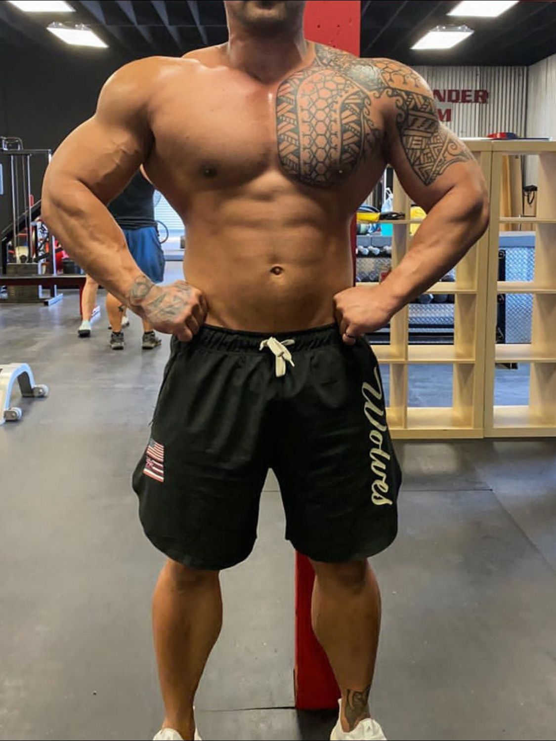 Men's Plus Size Drawstring US Flag Active Shorts