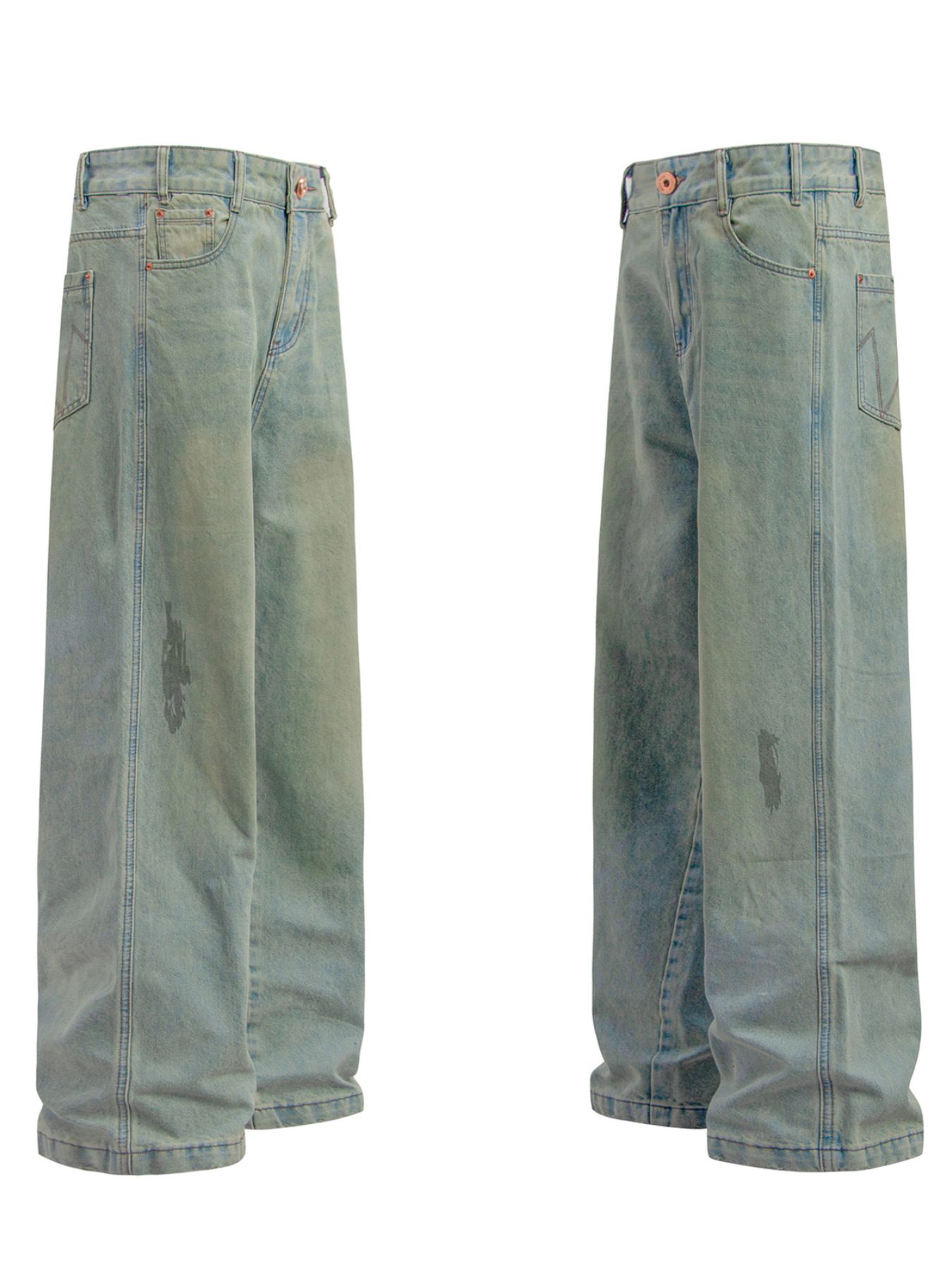 Men's Washed Wide Leg Baggy Jeans
