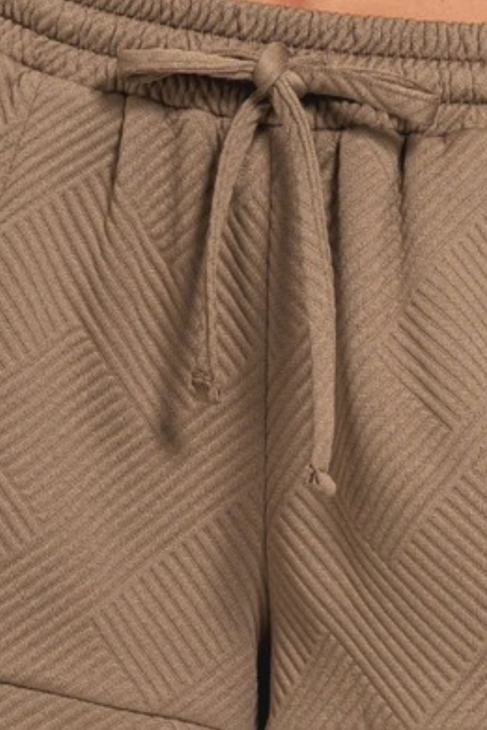 Textured Knit Jacquard Drawstring Shorts