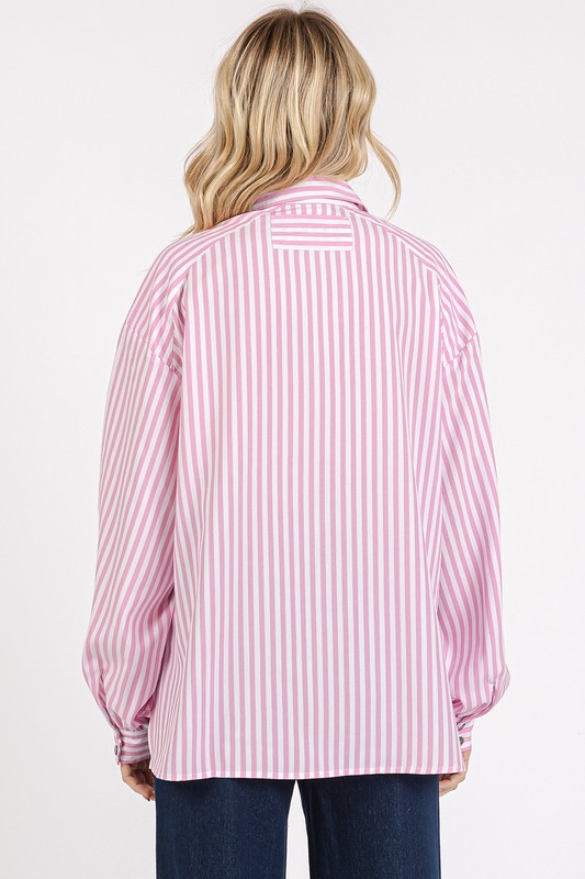 Button Down Striped Long Sleeve Shirt