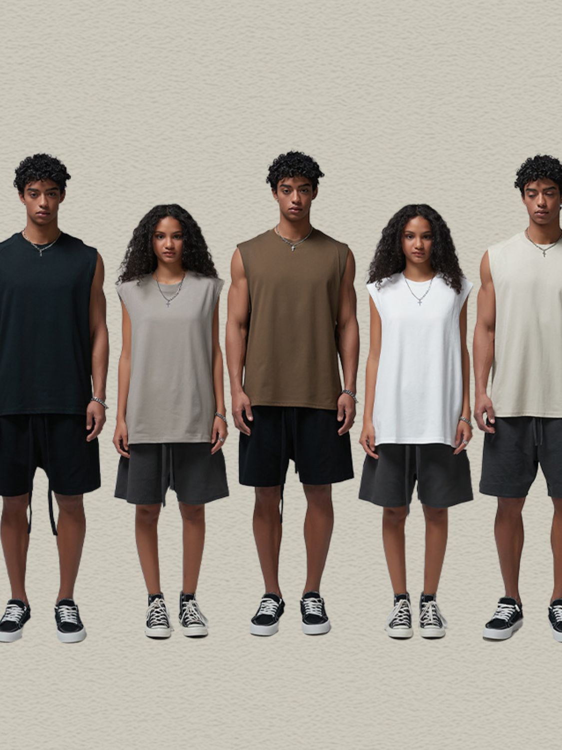 Men's Solid Color Round Neck Tank