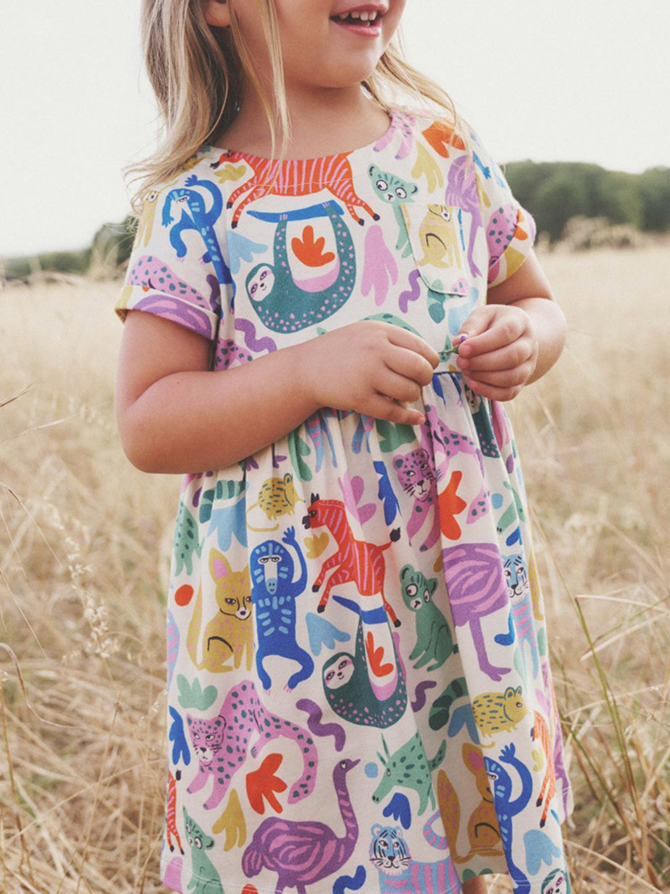 Children's Animal Print Short Sleeve Dress 1