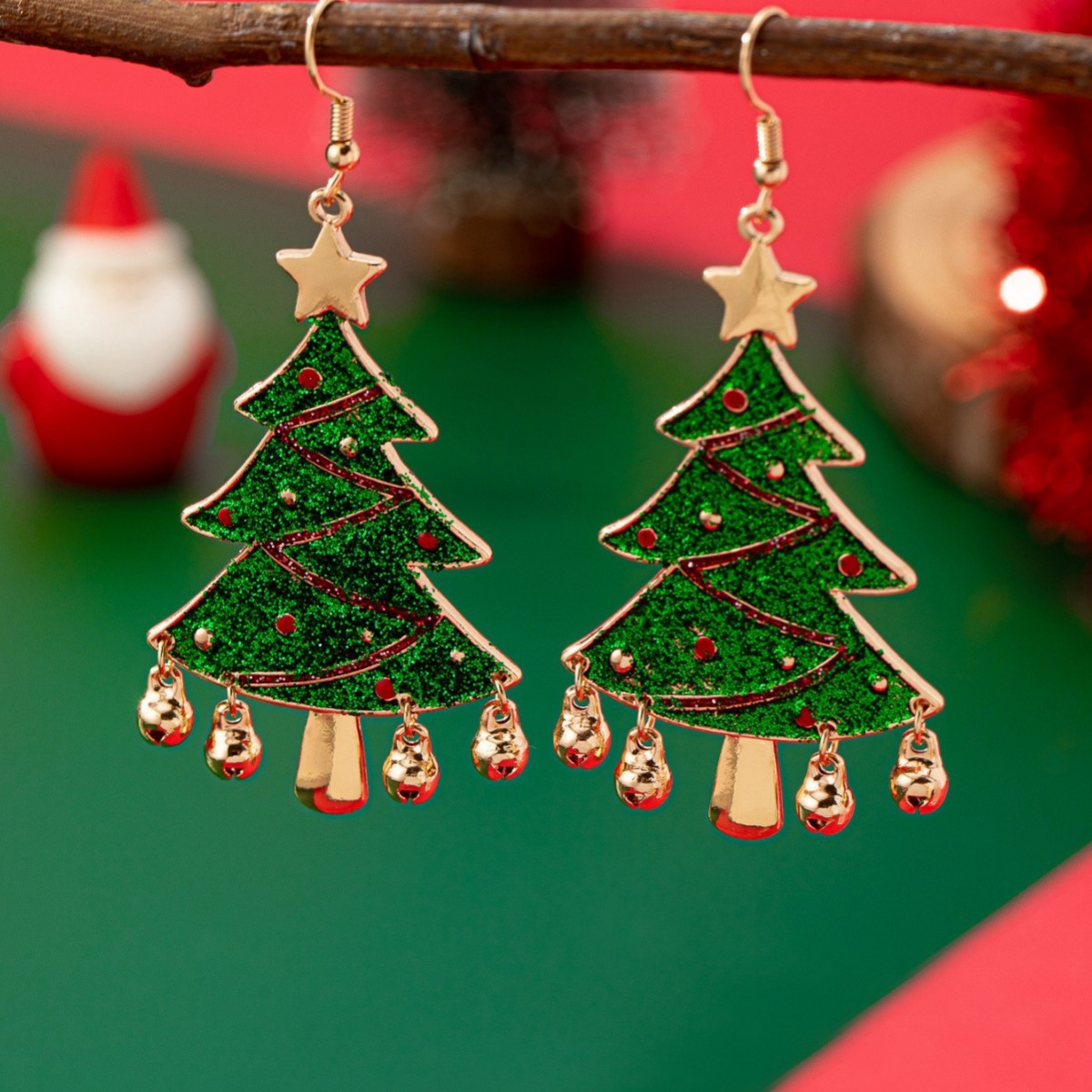 Christmas Tree Dangle Earrings