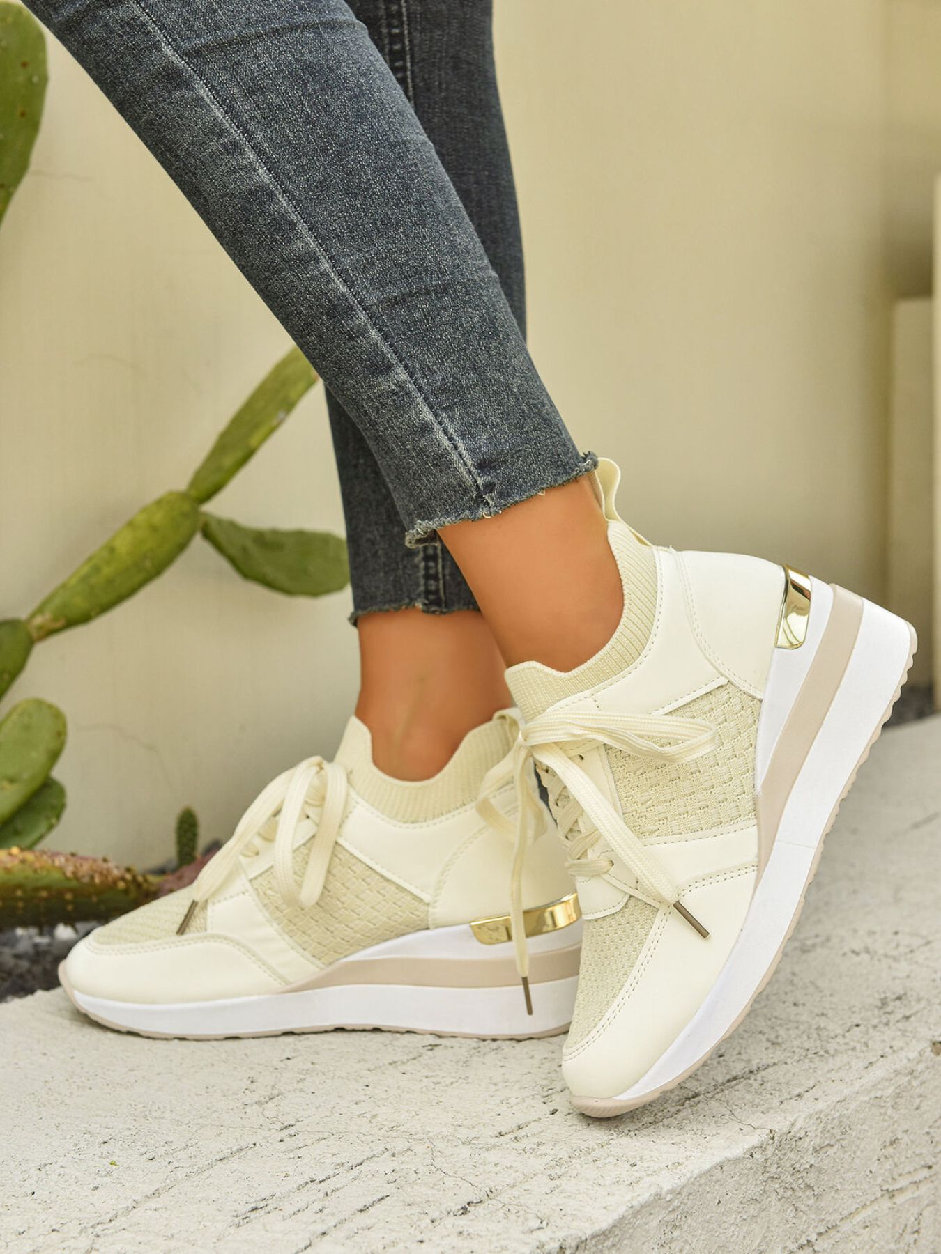 Lace Up Wedge Athletic
