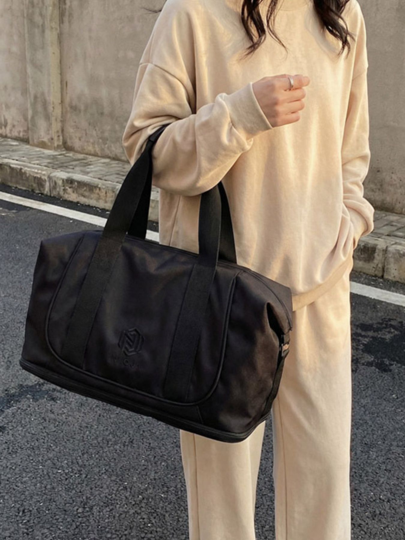 Solid Color Nylon Duffle Bag