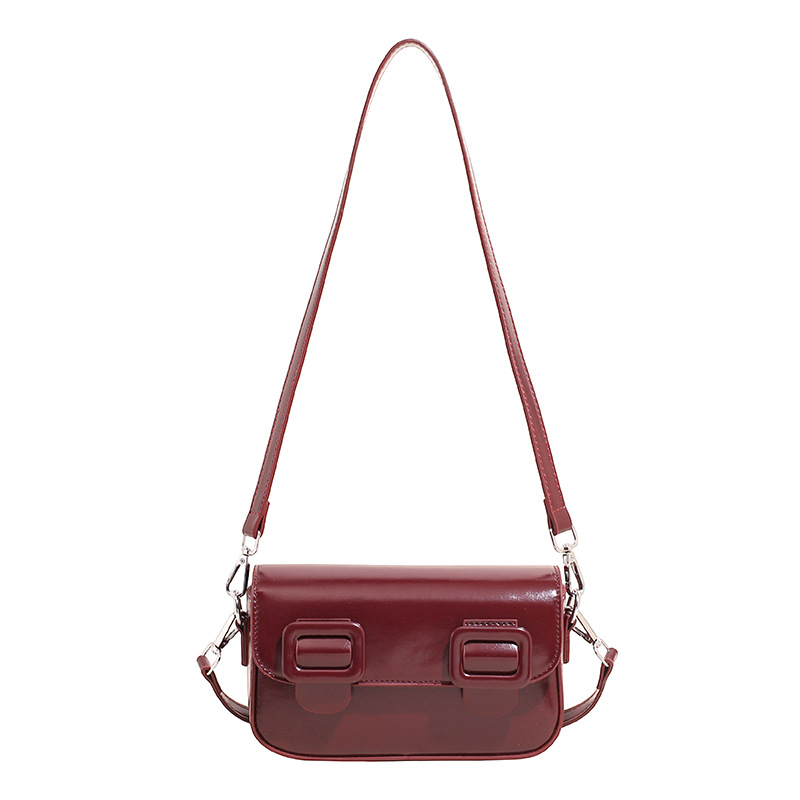 Vintage Style Buckle Decor Crossbody Bag