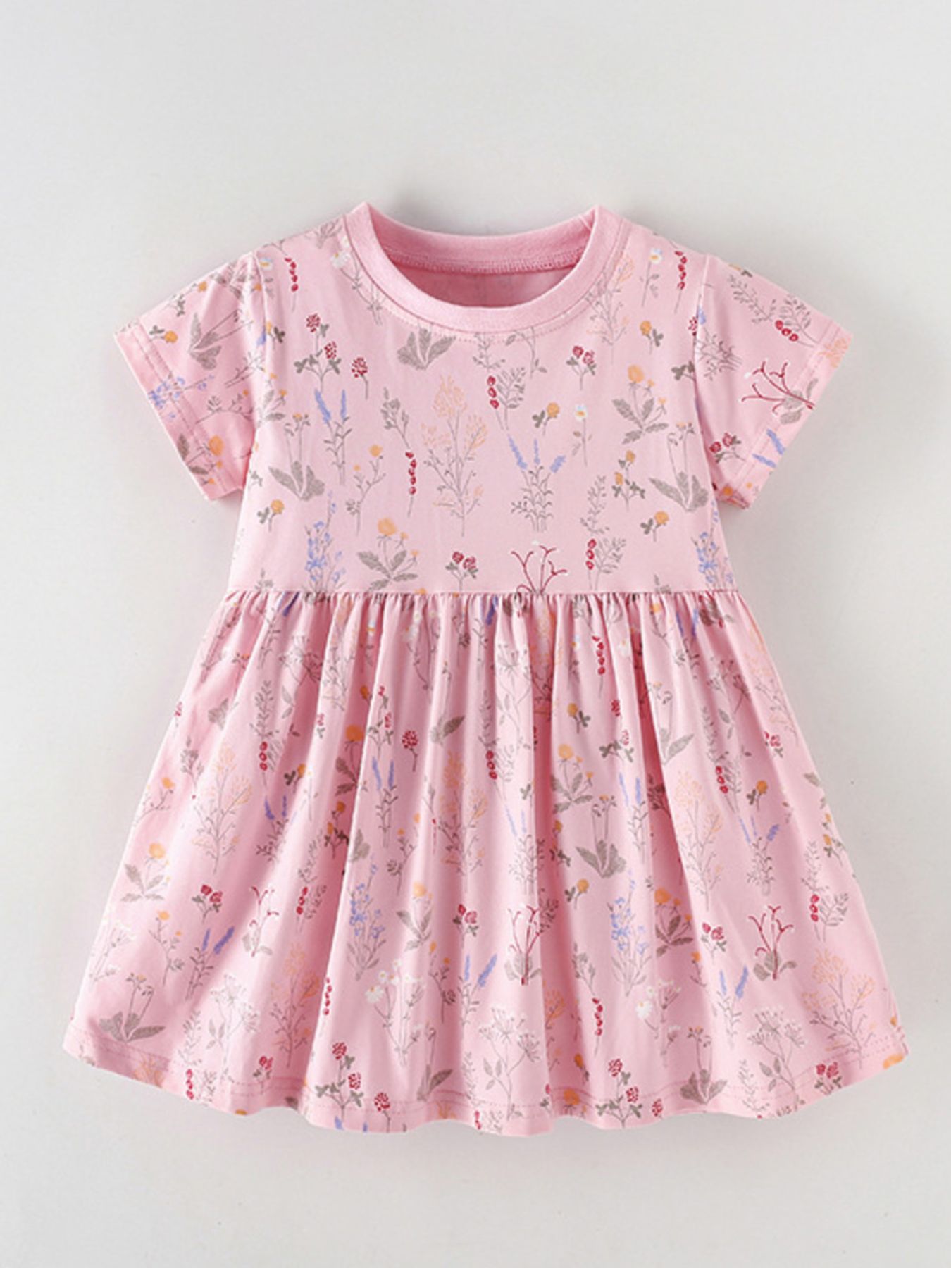 Children's Floral Print A-Line Dress 2
