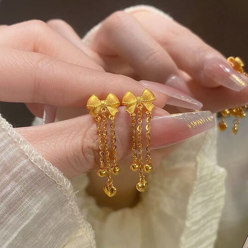 Bowknot Tassel Drop Earrings