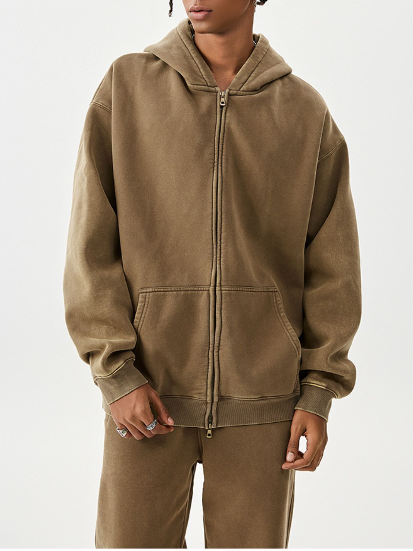 Men's Oversized Zip-Up Hoodie