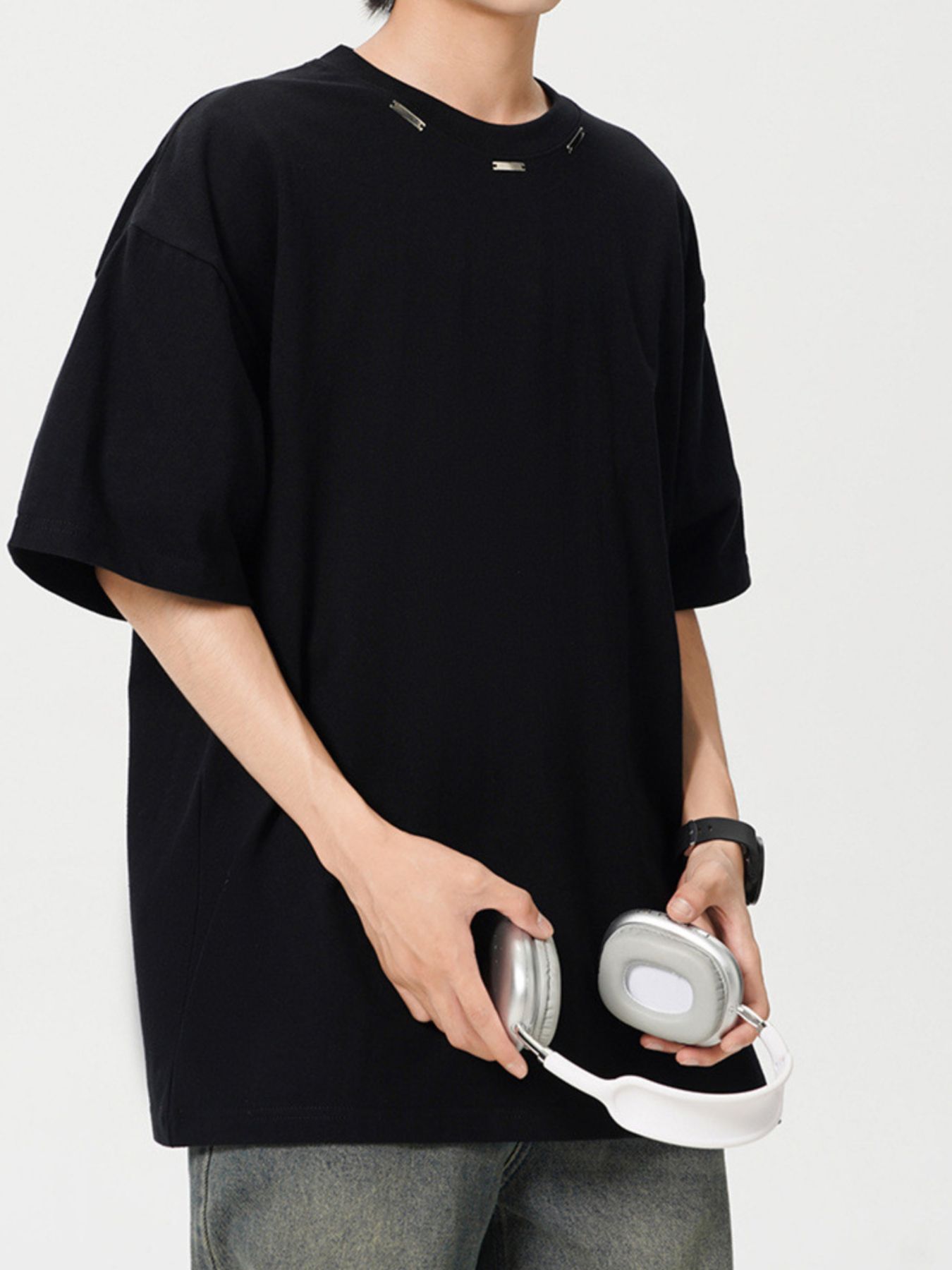 Men's Plus Size Oversized Crew Neck Short Sleeve T-Shirt