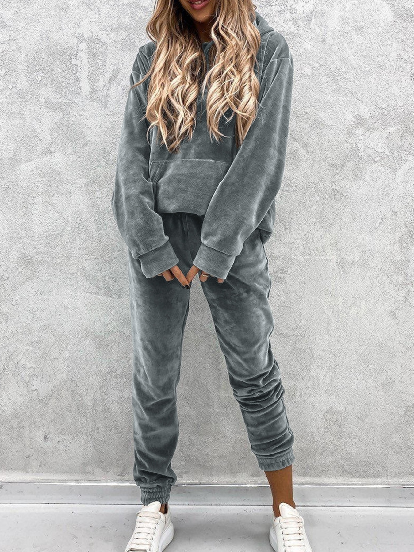 Kangaroo Pocket Hoodie and Pants Set