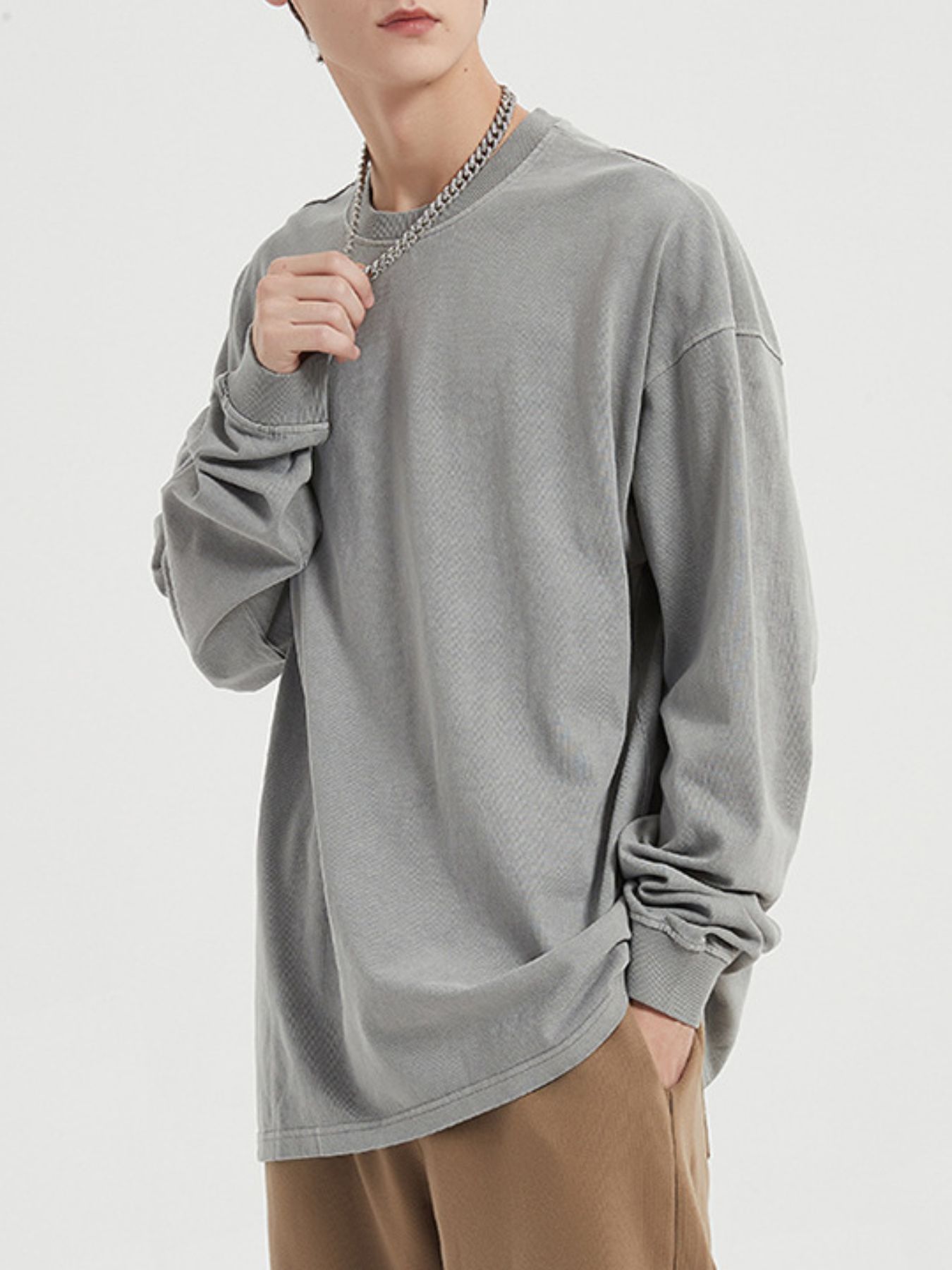 Men's Oversized Long Sleeve Casual T-Shirt