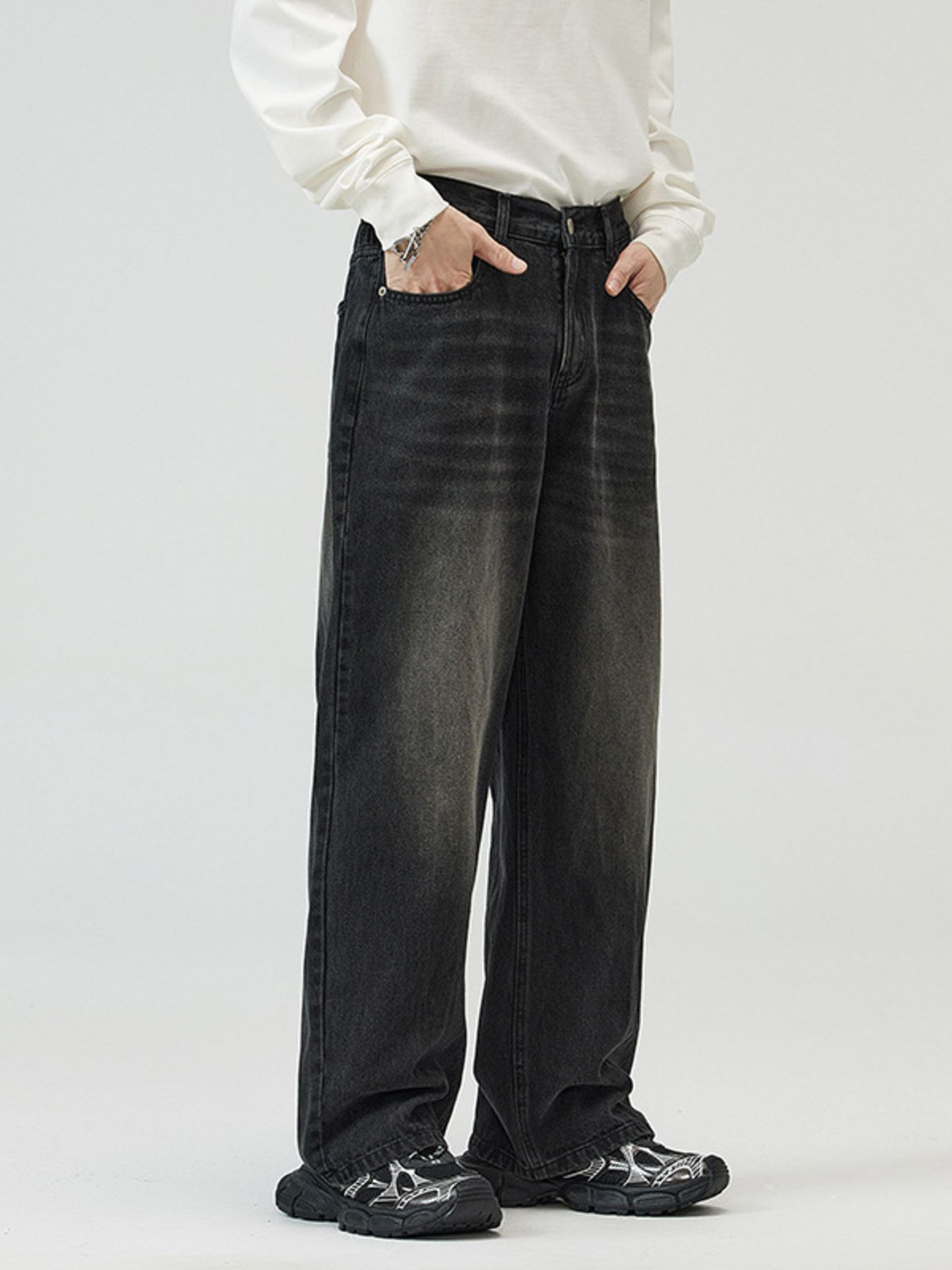 Men's Full Size Wide-Leg Jeans Plus Size