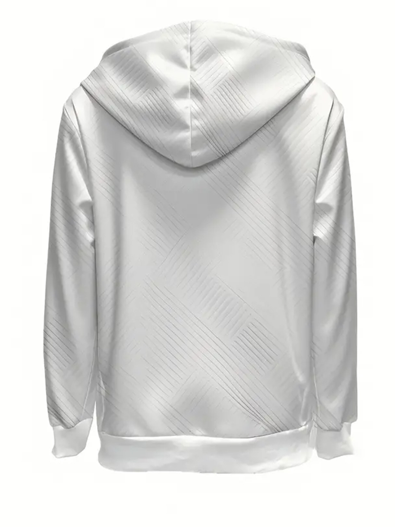 Texture Zip-Up Hoodie with Drawstring